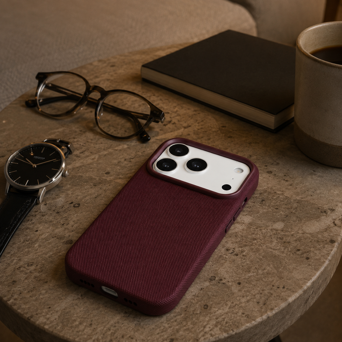 Premium iPhone Case Business Woven Technical Fabric MagSafe Magnetic Shockproof PC TPU Anti Drop Textured Slim Protective Bumper Cover Case Design