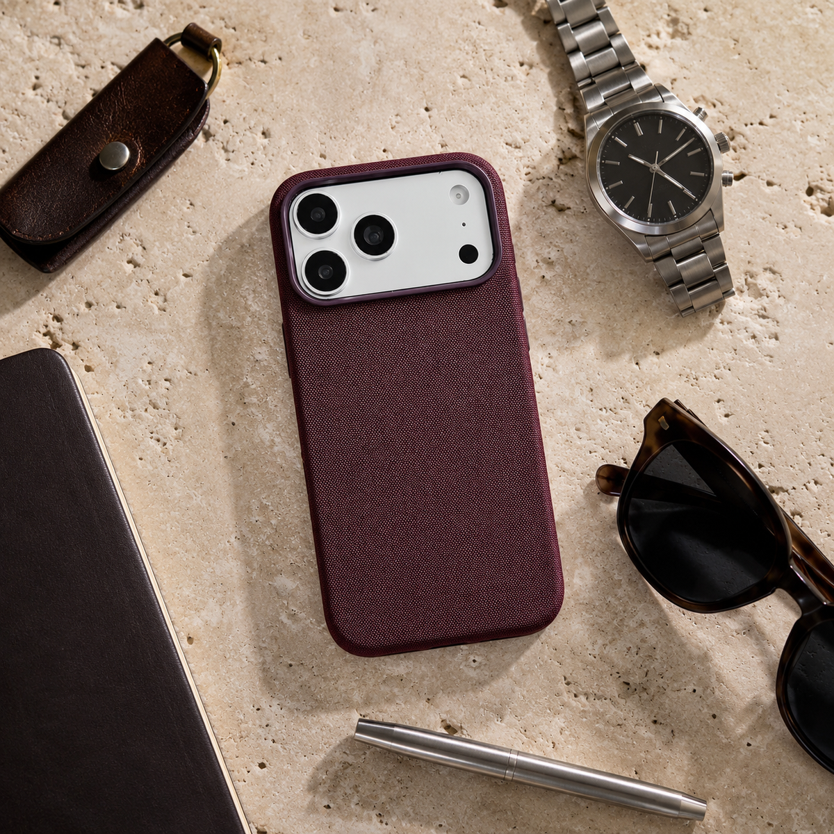 Premium iPhone Case Business Woven Technical Fabric MagSafe Magnetic Shockproof PC TPU Anti Drop Textured Slim Protective Bumper Cover Case Design