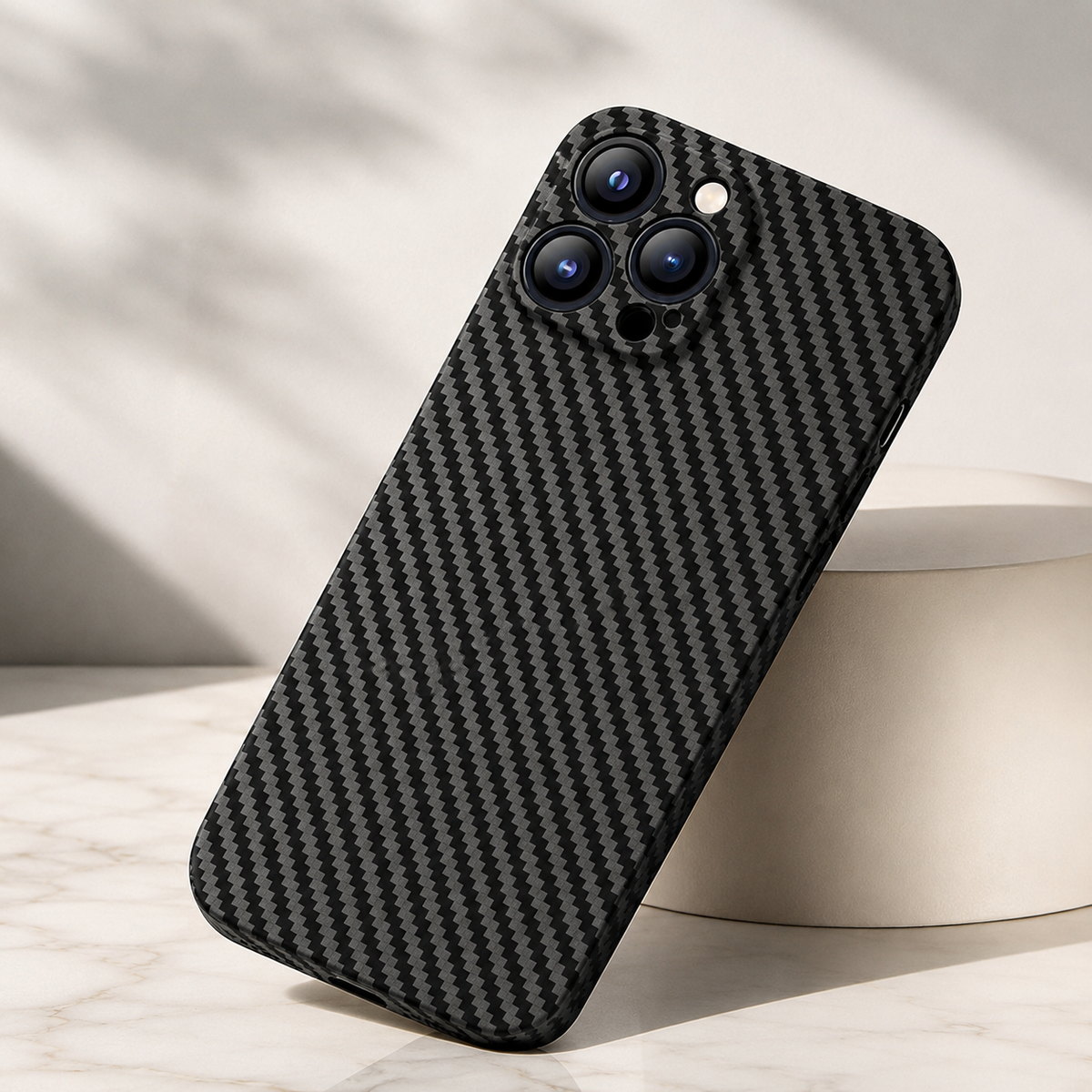 Premium iPhone Case Carbon Fiber Ultra Thin Matte Protective Cover Camera Lens Protection Anti Fingerprint Anti Scratch Lightweight Non Slip Slim