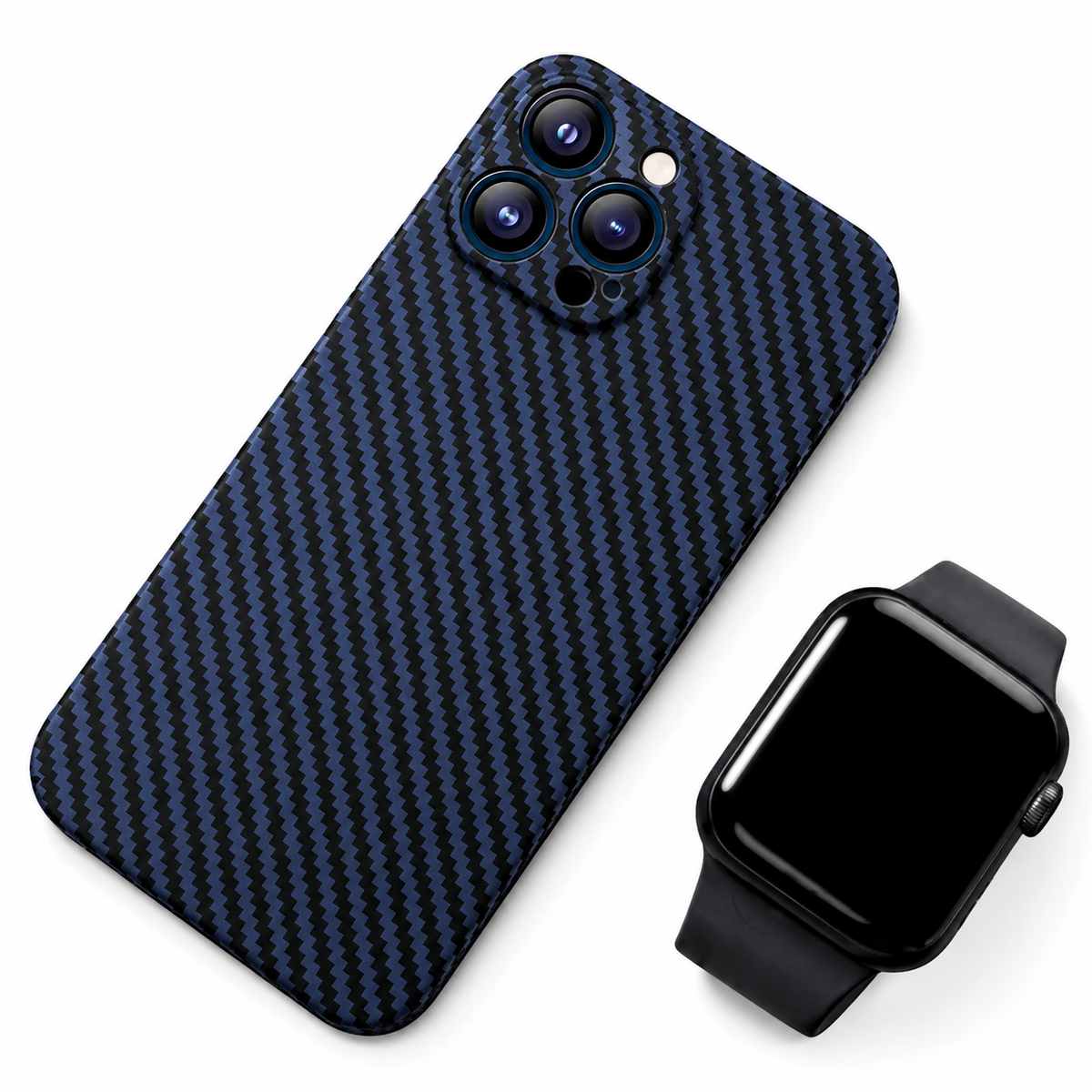 Premium iPhone Case Carbon Fiber Ultra Thin Matte Protective Cover Camera Lens Protection Anti Fingerprint Anti Scratch Lightweight Non Slip Slim