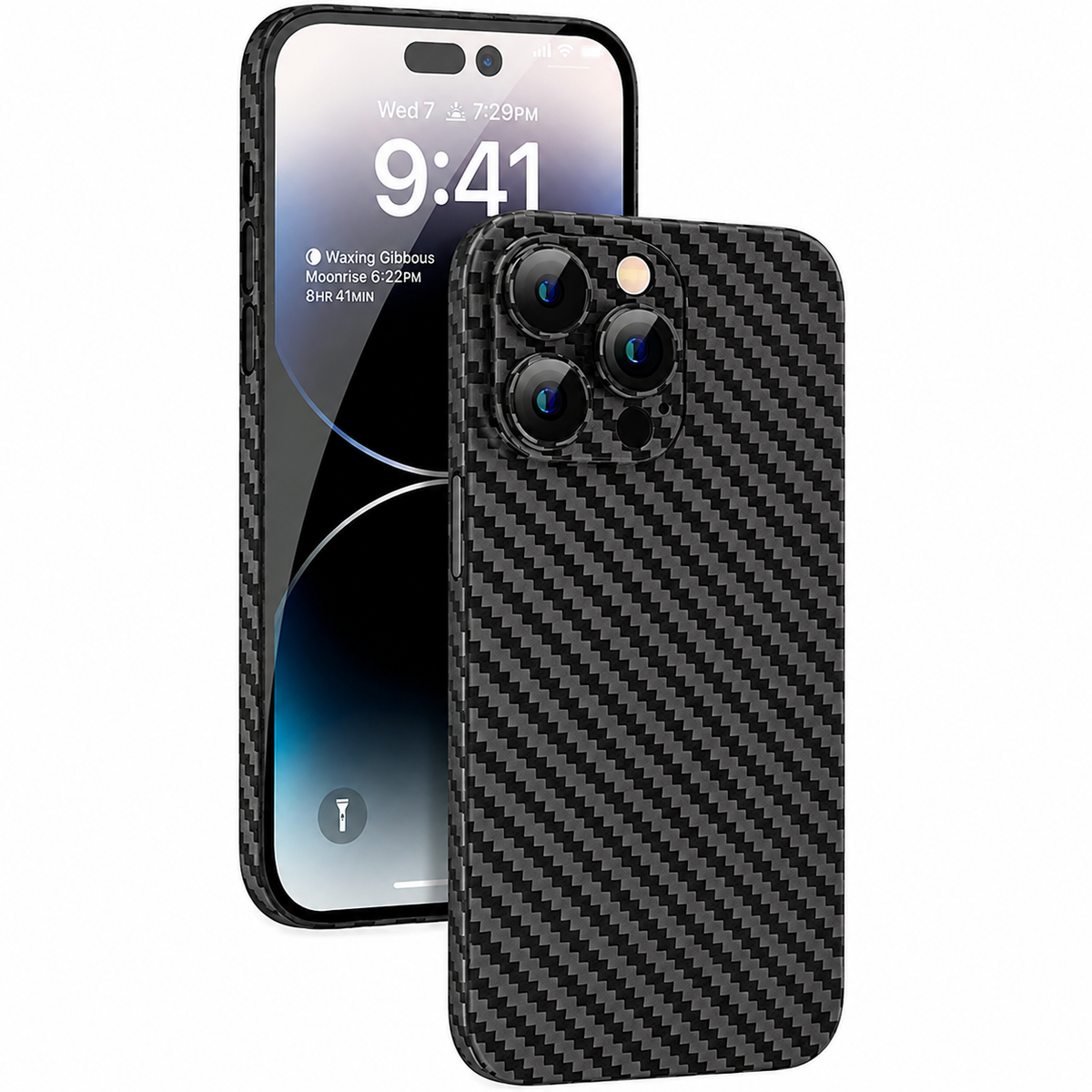 Premium iPhone Case Carbon Fiber Ultra Thin Matte Protective Cover Camera Lens Protection Anti Fingerprint Anti Scratch Lightweight Non Slip Slim