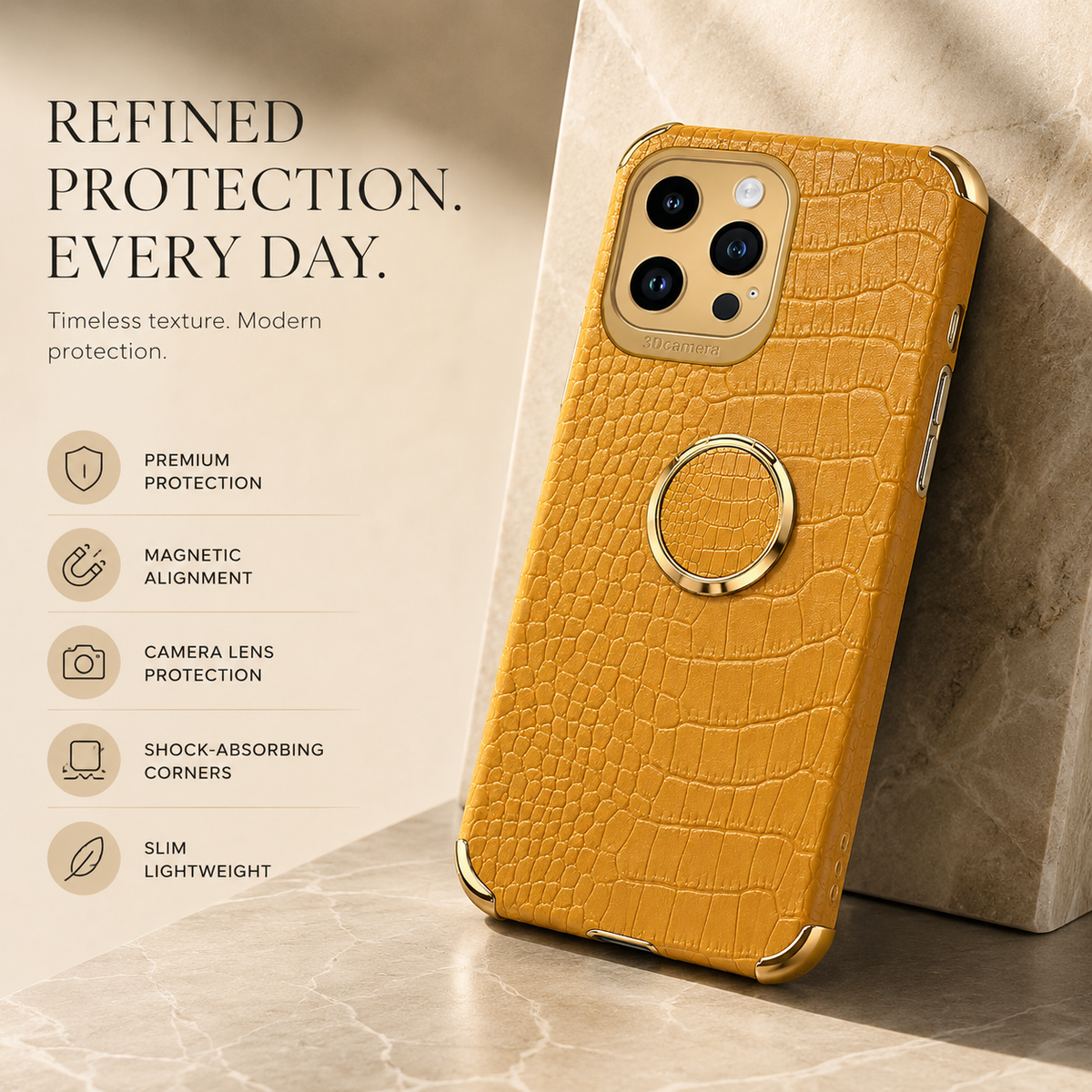 Premium iPhone Case Crocodile Leather Silicone Protective Cover Anti Scratch Lightweight Full Coverage Shockproof Camera Lens Guard Slim Anti Slip Design