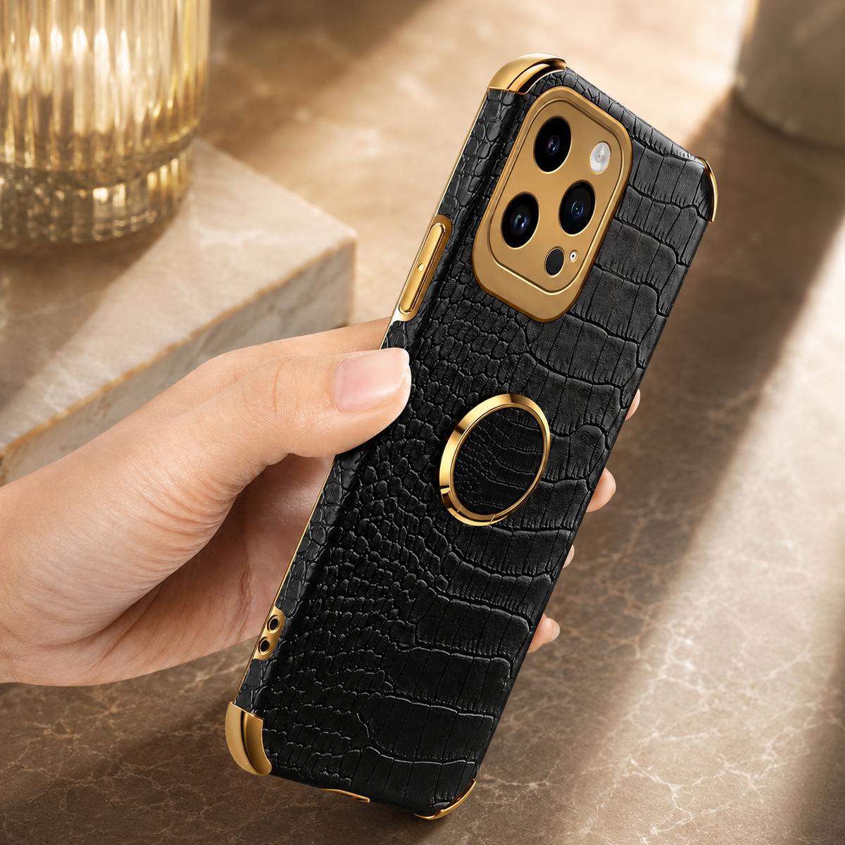 Premium iPhone Case Crocodile Leather Silicone Protective Cover Anti Scratch Lightweight Full Coverage Shockproof Camera Lens Guard Slim Anti Slip Design
