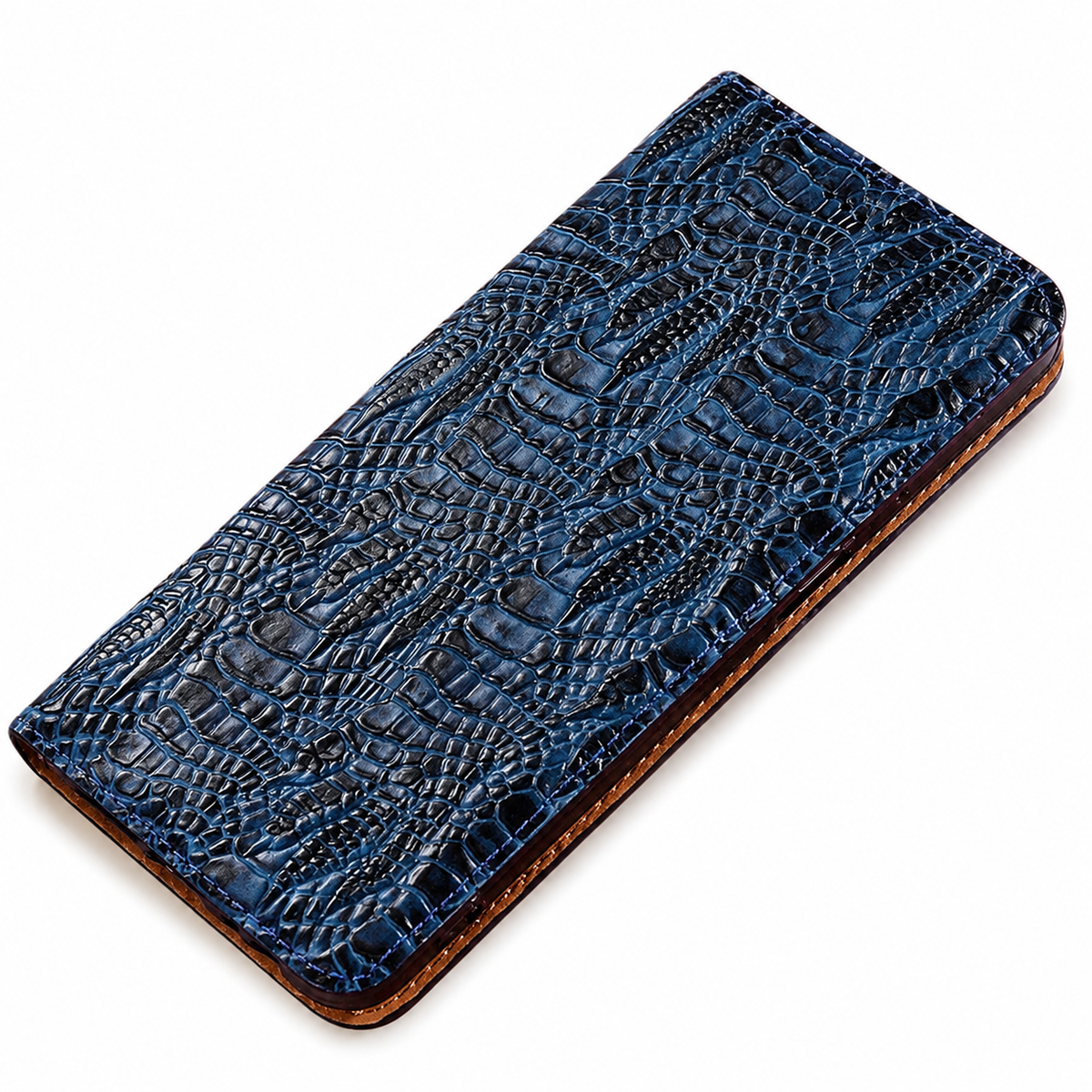 Premium iPhone Case Crocodile Texture Genuine Leather Flip Cover Card Pocket Non Slip Shockproof Full Protection Slim Elegant Magnetic Closure Design