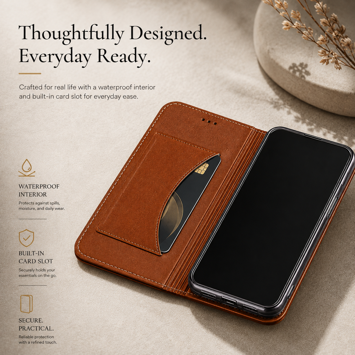 Premium iPhone Case Crocodile Texture Genuine Leather Flip Cover Card Pocket Non Slip Shockproof Full Protection Slim Elegant Magnetic Closure Design