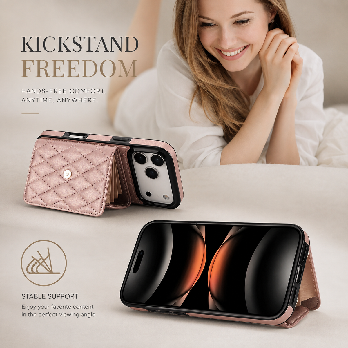 Premium iPhone Case Crossbody Leather Wallet Card Holder Coin Pocket Shoulder Strap Wrist Lanyard Shockproof Protective Cover Non Slip Secure Storage