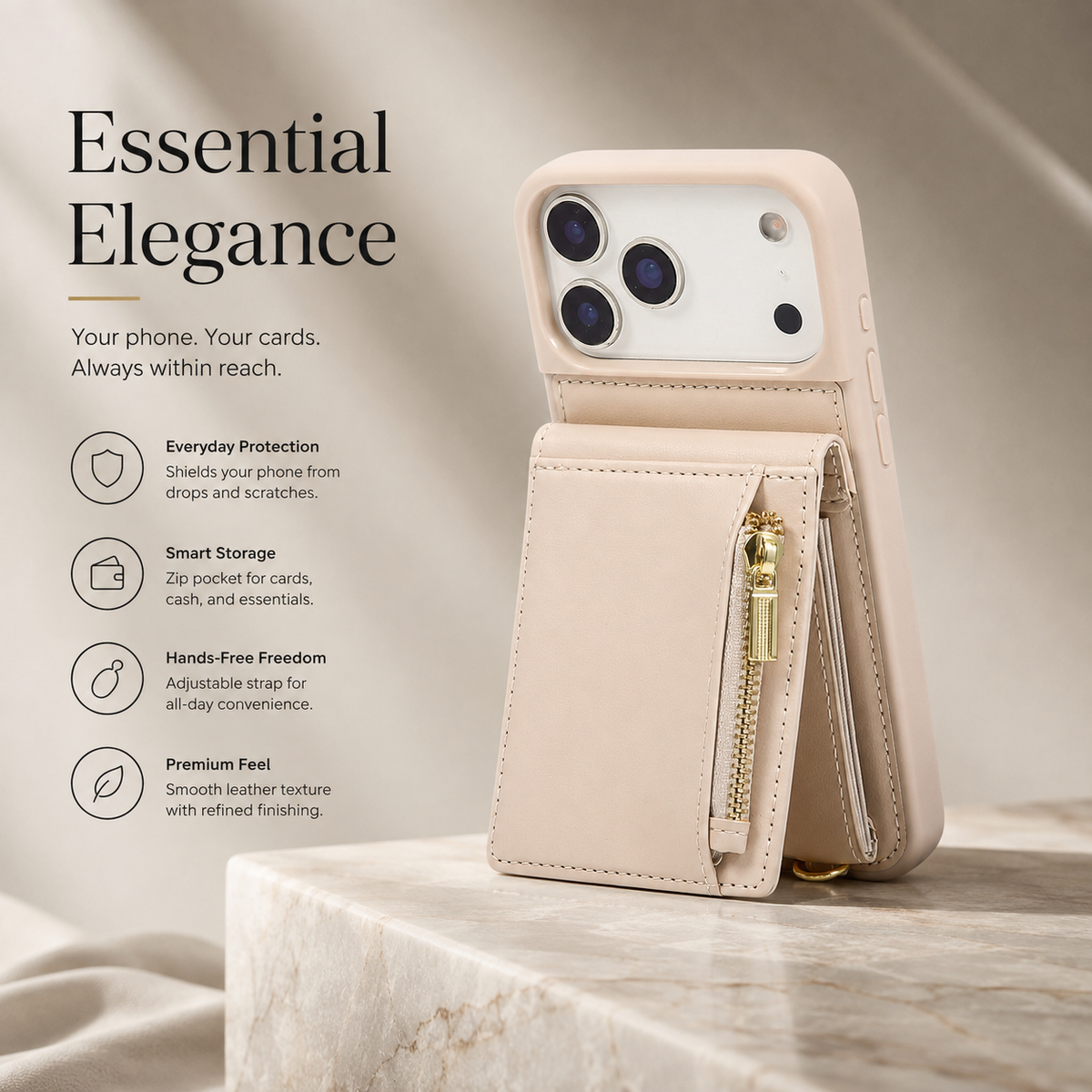 Premium iPhone Case Crossbody PU Leather Flip Wallet Card Holder Lanyard Stand Storage Shockproof Protective Cover Slim Travel Phone Case Design Cover