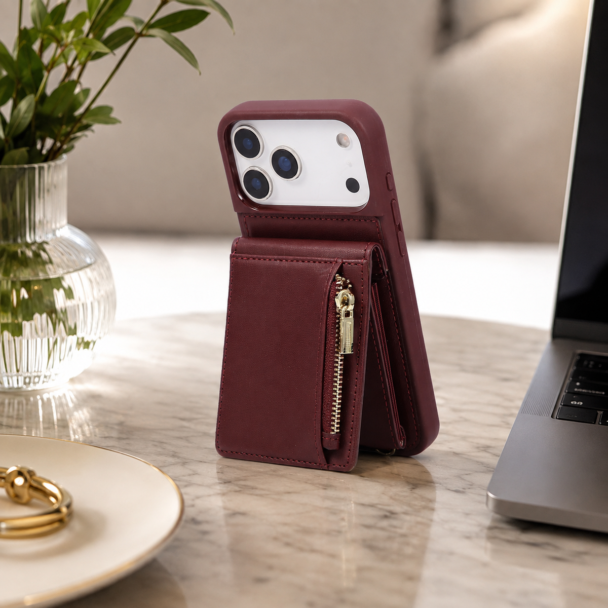 Premium iPhone Case Crossbody PU Leather Flip Wallet Card Holder Lanyard Stand Storage Shockproof Protective Cover Slim Travel Phone Case Design Cover