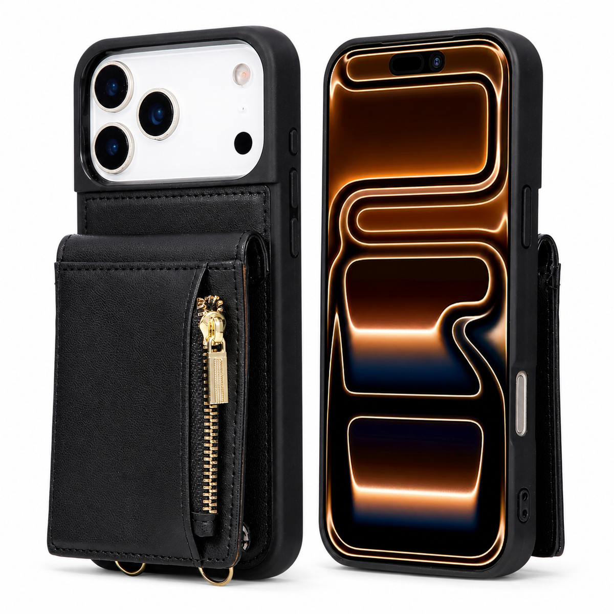Premium iPhone Case Crossbody PU Leather Flip Wallet Card Holder Lanyard Stand Storage Shockproof Protective Cover Slim Travel Phone Case Design Cover