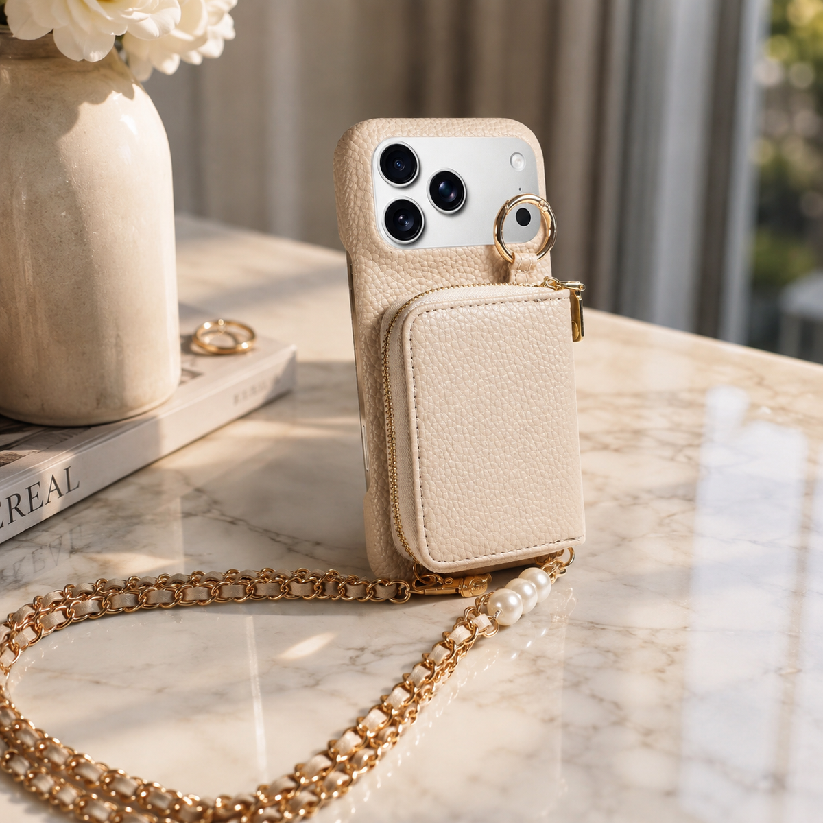 Premium iPhone Case Crossbody PU Leather Wallet Card Holder Shockproof Protective Cover Strap Storage Slim Business Soft Touch Phone Case