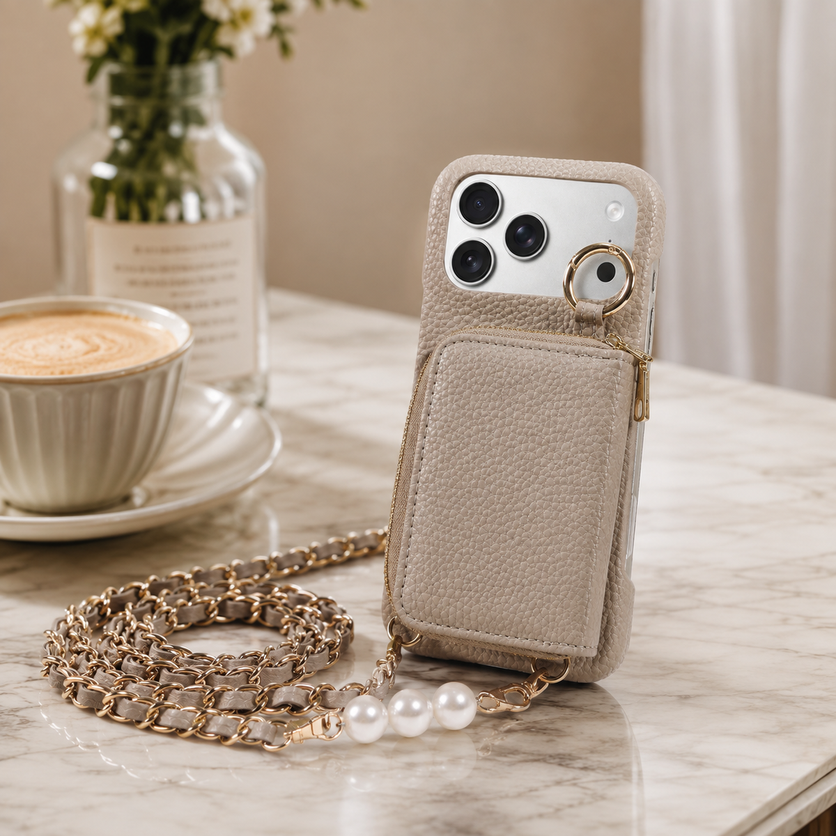 Premium iPhone Case Crossbody PU Leather Wallet Card Holder Shockproof Protective Cover Strap Storage Slim Business Soft Touch Phone Case