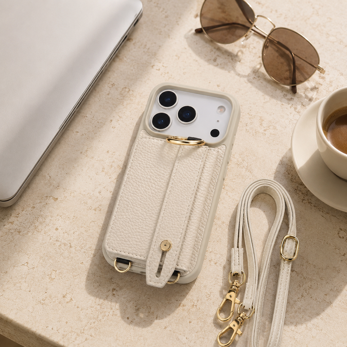 Premium iPhone Case Crossbody PU Leather Wallet Cash Card Holder Mirror Kickstand Lanyard Shockproof Storage Non Slip Protective Phone Cover Case