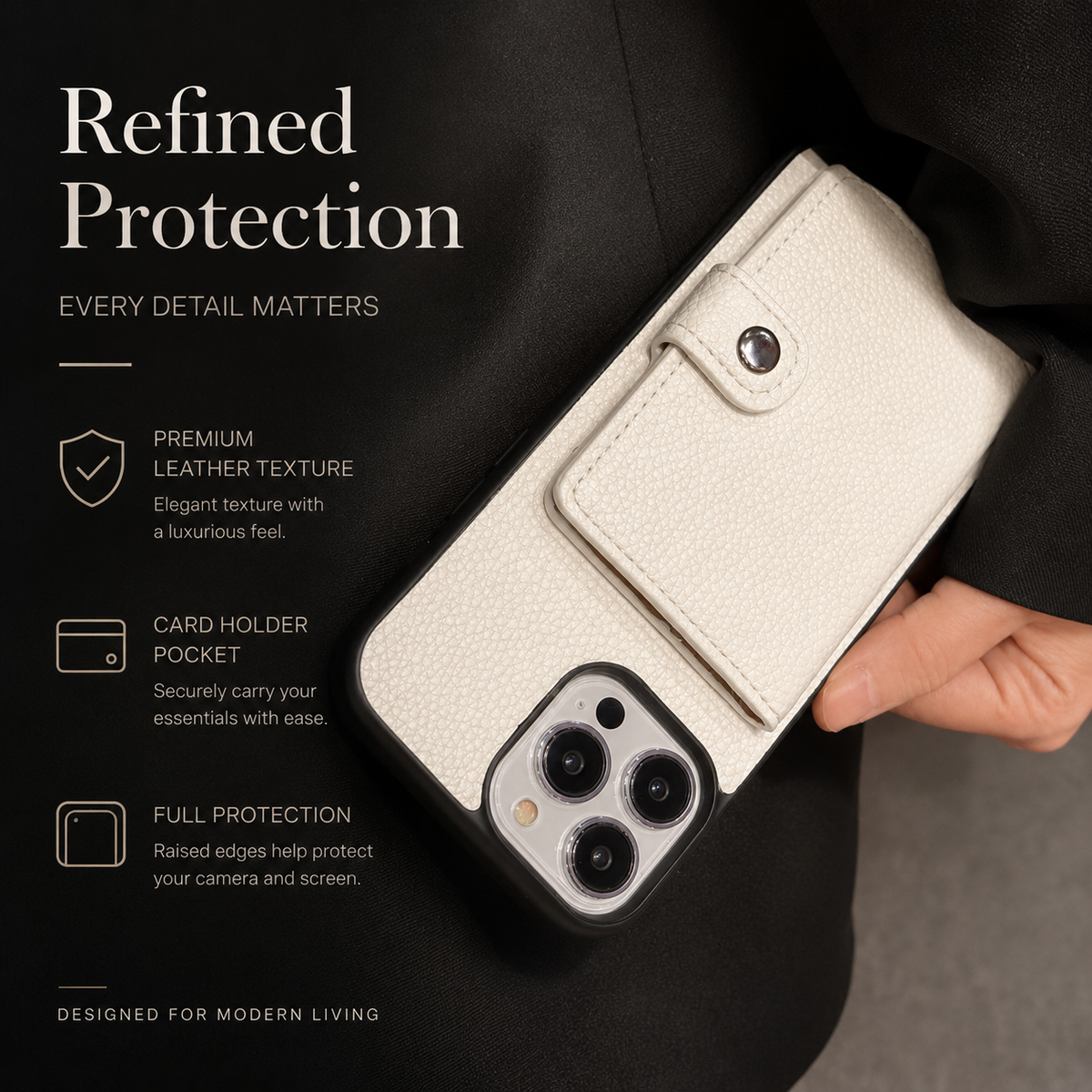 Premium iPhone Case Crossbody Wallet Cover PU Leather Card Holder Coin Pocket RFID Protection Magnetic Closure Shoulder Strap Shockproof Full Protection Slim Design