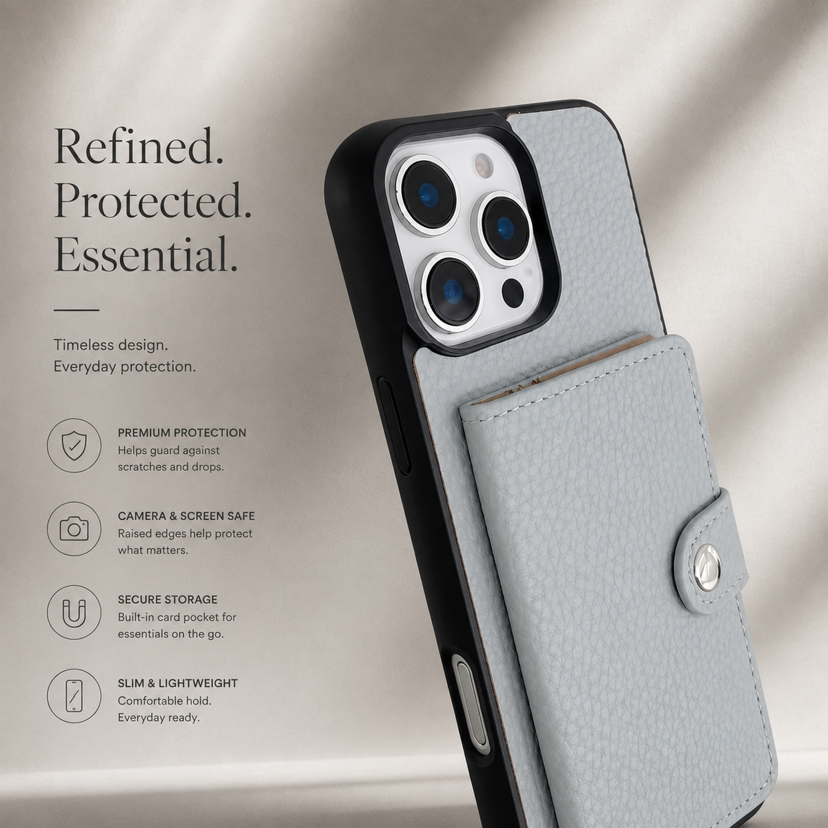Premium iPhone Case Crossbody Wallet Cover PU Leather Card Holder Coin Pocket RFID Protection Magnetic Closure Shoulder Strap Shockproof Full Protection Slim Design