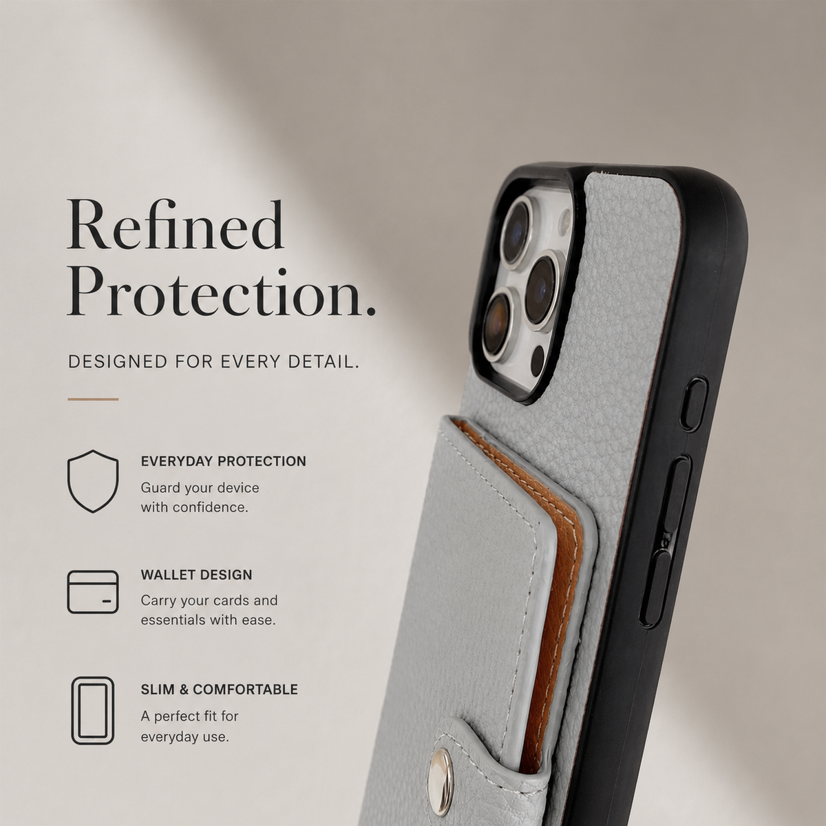Premium iPhone Case Crossbody Wallet Cover PU Leather Card Holder Coin Pocket RFID Protection Magnetic Closure Shoulder Strap Shockproof Full Protection Slim Design