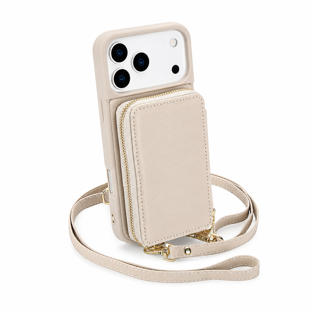 Premium iPhone Case Crossbody Zipper Leather Wallet RFID Card Slot Flip Cover Strap Protective Storage Shockproof Anti Scratch Phone Case