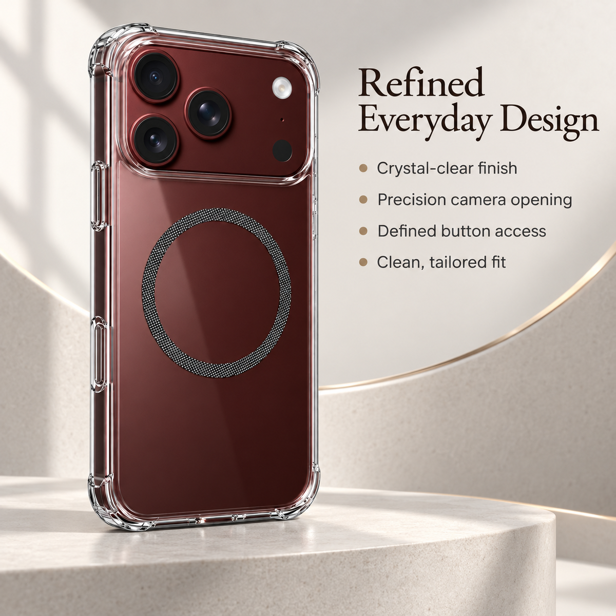 Premium iPhone Case Crystal Clear Ultra Thin Foldable Shockproof Hard Back Anti Scratch Dustproof Lightweight Transparent Protective Cover Case Design