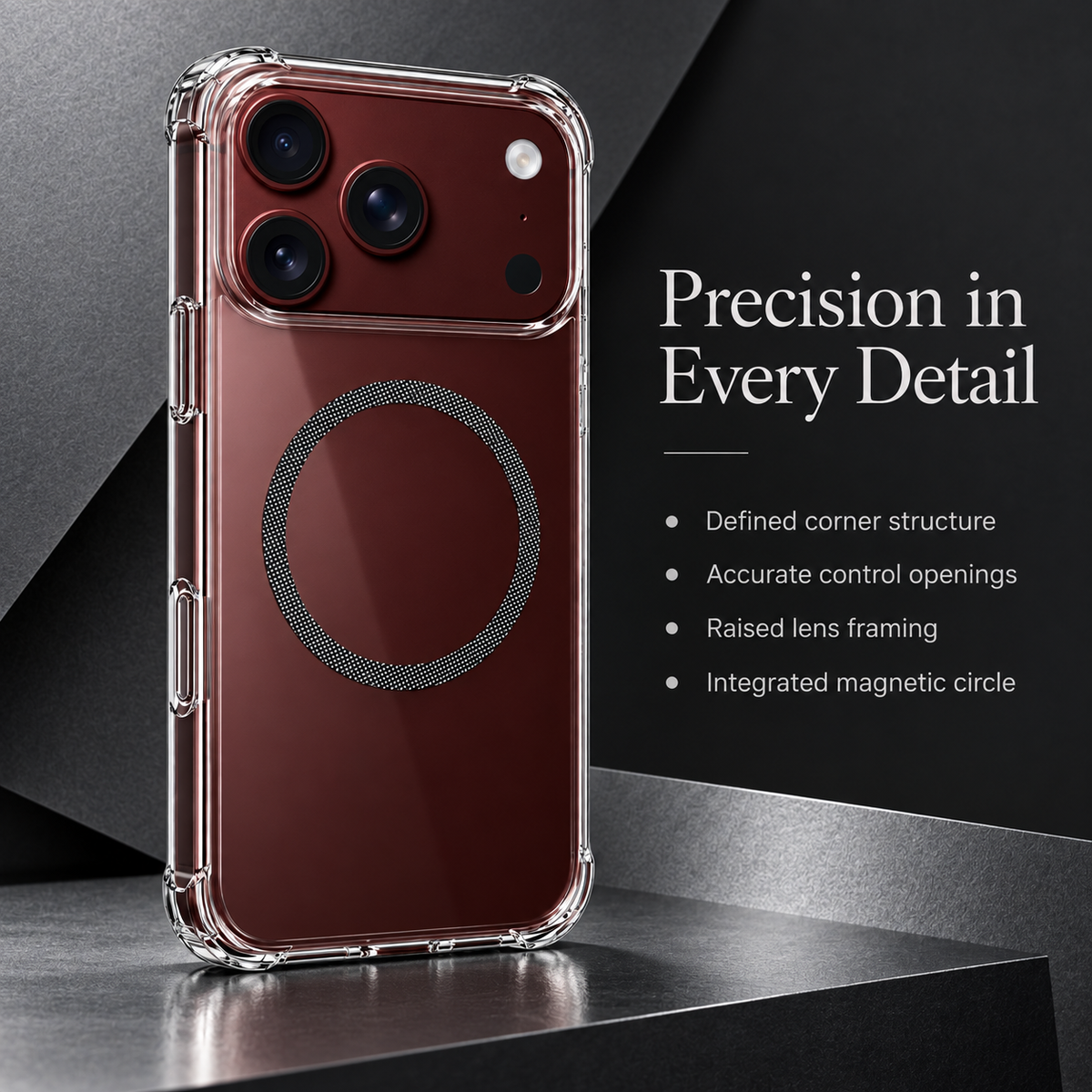 Premium iPhone Case Crystal Clear Ultra Thin Foldable Shockproof Hard Back Anti Scratch Dustproof Lightweight Transparent Protective Cover Case Design