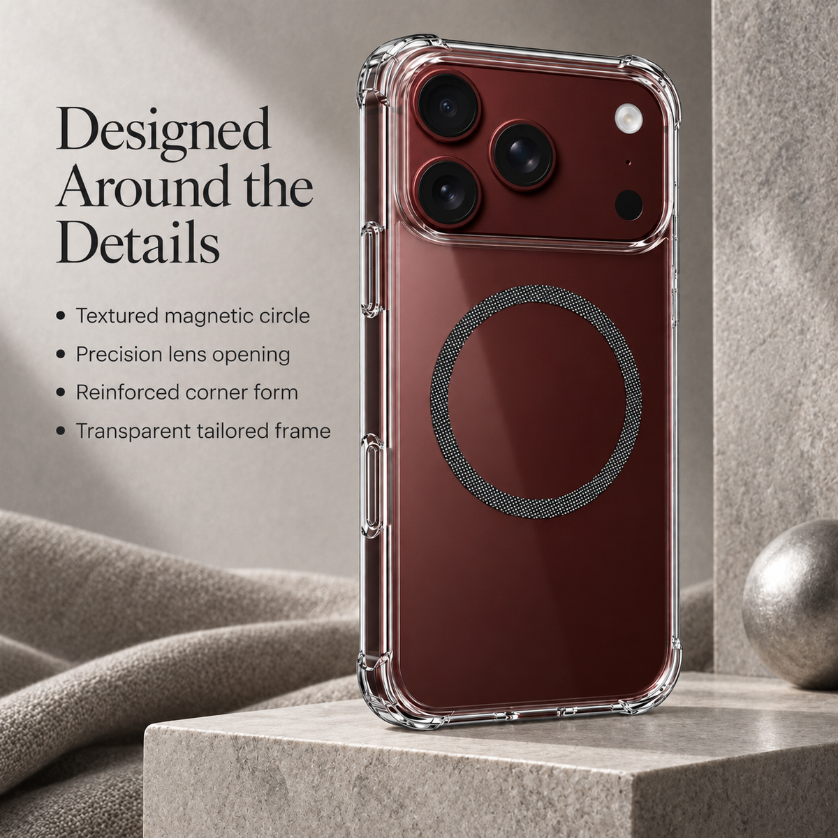 Premium iPhone Case Crystal Clear Ultra Thin Foldable Shockproof Hard Back Anti Scratch Dustproof Lightweight Transparent Protective Cover Case Design