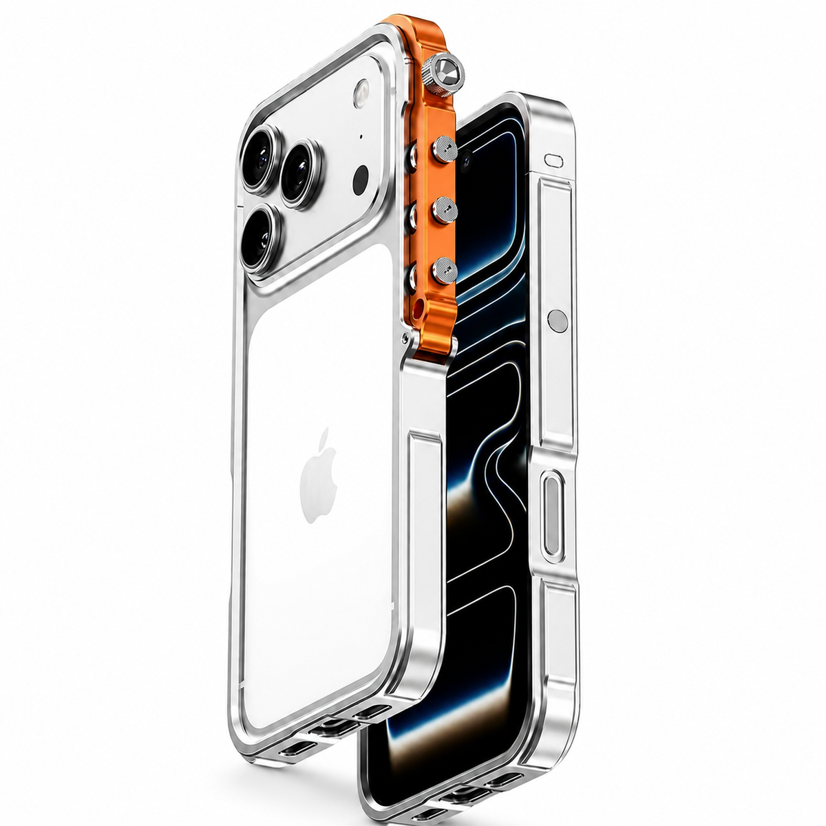 Premium iPhone Case Cyberpunk Aluminum Alloy Mechanical Bumper Shockproof Metal Frame Heavy Duty Drop Protection Camera Lens Guard Rugged Slim Design