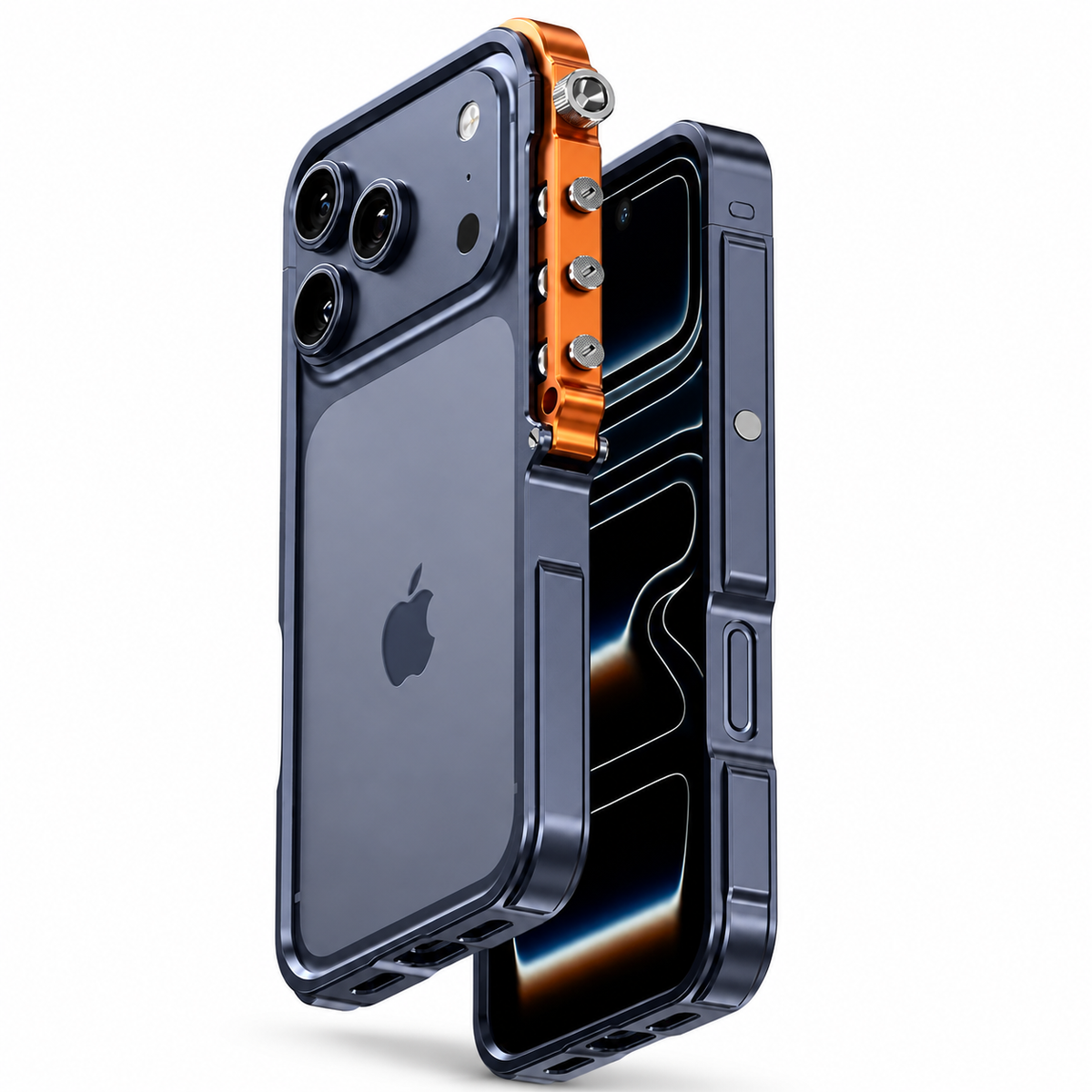 Premium iPhone Case Cyberpunk Aluminum Alloy Mechanical Bumper Shockproof Metal Frame Heavy Duty Drop Protection Camera Lens Guard Rugged Slim Design