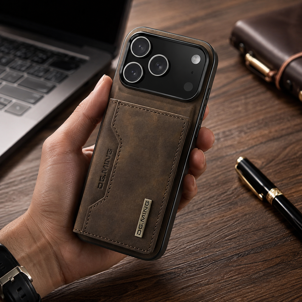 Premium iPhone Case Detachable Magnetic Leather Wallet Card Holder Kickstand Protective Cover Full Coverage Anti Scratch Slim Folio Secure Storage
