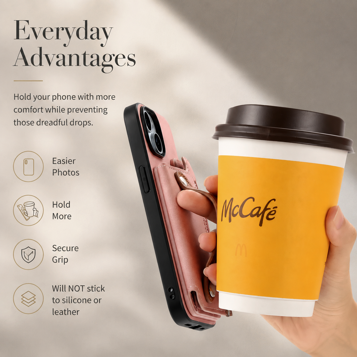 Premium iPhone Case Detachable Zipper Wallet Flip Cover PU Leather Card Holder Magnetic Closure Wrist Strap Shockproof Full Protection Slim Design