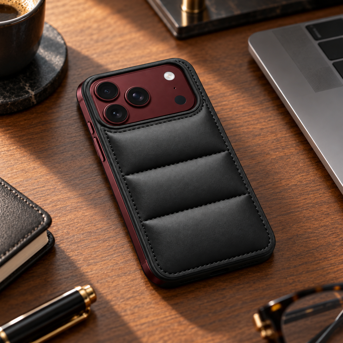 Premium iPhone Case Down Jacket Puffer Style Solid Color Shockproof Anti Drop Non Slip Water Resistant Foldable Protective Phone Cover Case Design