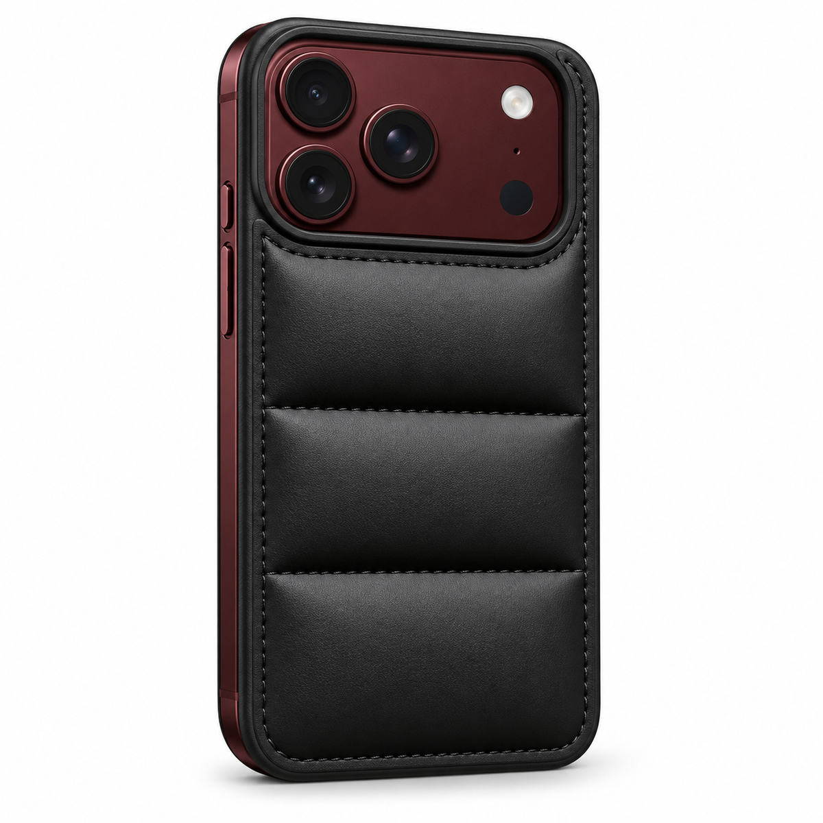 Premium iPhone Case Down Jacket Puffer Style Solid Color Shockproof Anti Drop Non Slip Water Resistant Foldable Protective Phone Cover Case Design