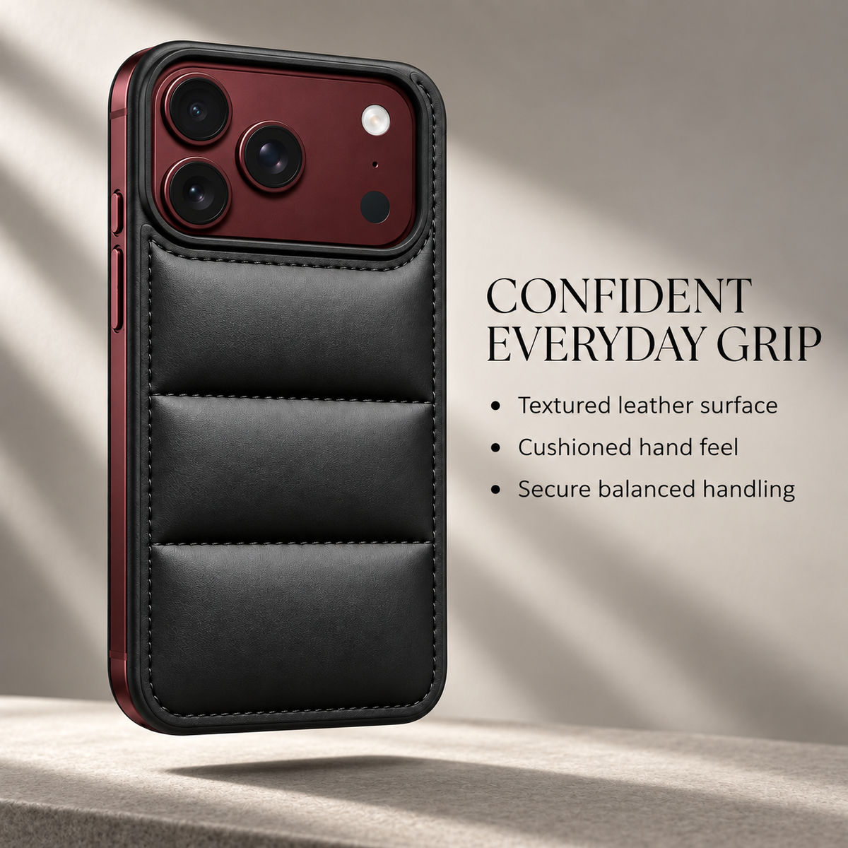 Premium iPhone Case Down Jacket Puffer Style Solid Color Shockproof Anti Drop Non Slip Water Resistant Foldable Protective Phone Cover Case Design