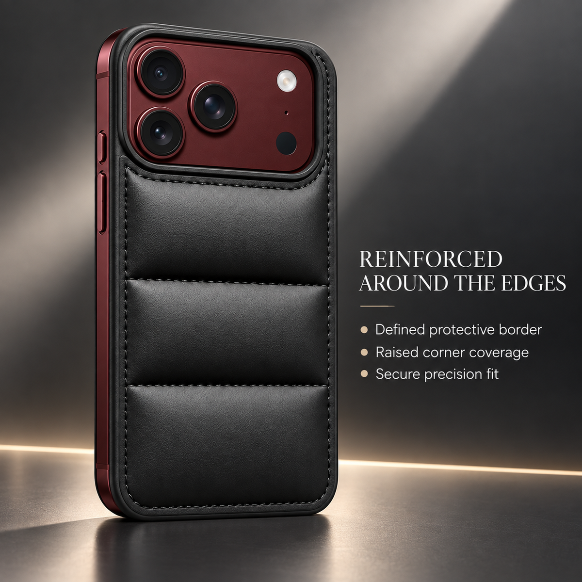 Premium iPhone Case Down Jacket Puffer Style Solid Color Shockproof Anti Drop Non Slip Water Resistant Foldable Protective Phone Cover Case Design