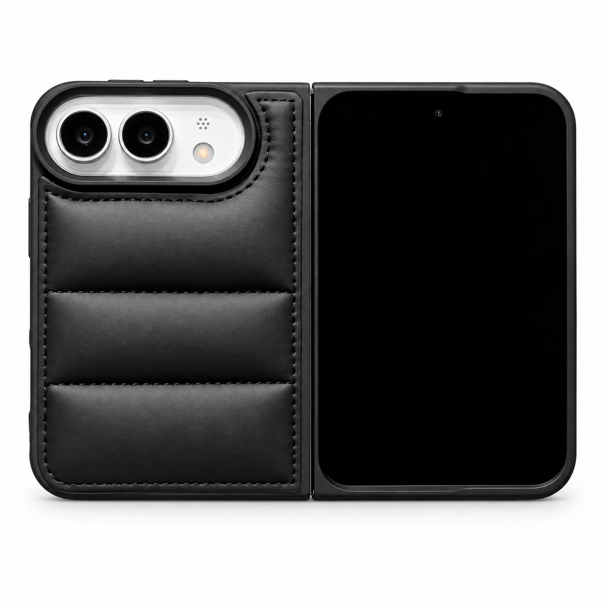 Premium iPhone Case Down Jacket Puffer Style Solid Color Shockproof Anti Drop Non Slip Water Resistant Foldable Protective Phone Cover Case Design