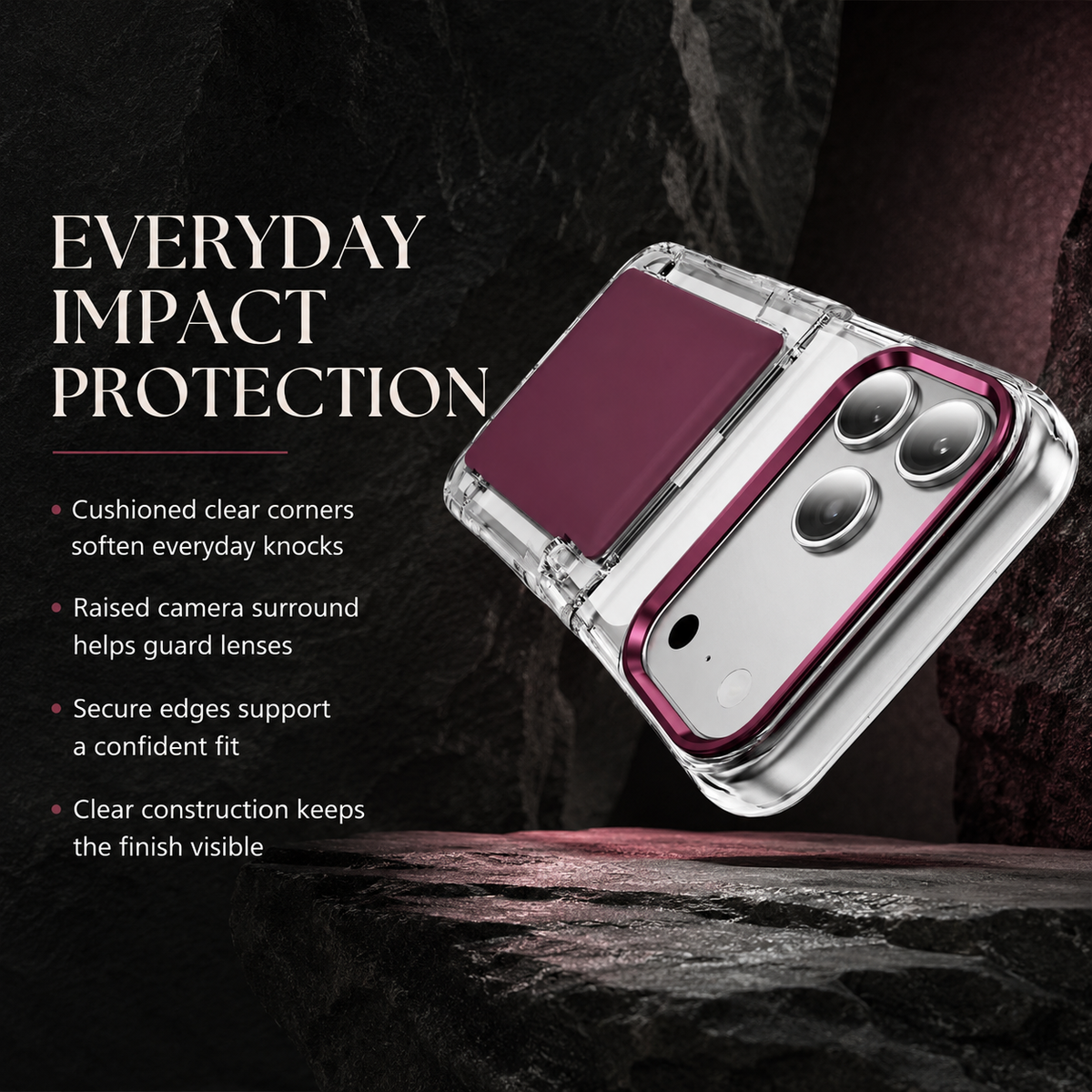 Premium iPhone Case Dual Card Slot Transparent Wallet Holder Shockproof Hard PC Anti Scratch Non Slip Lightweight Protective Back Cover Case Design