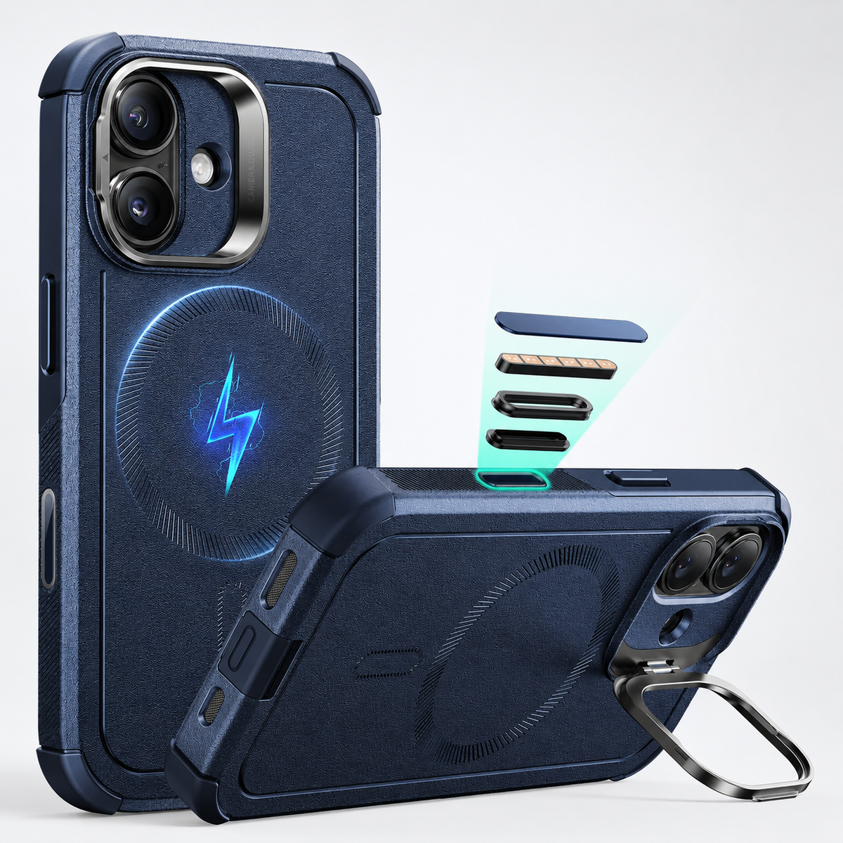 Premium iPhone Case ESR Magnetic Military Grade Stash Stand Shockproof PC TPU Anti Scratch Matte Non Slip MagSafe Protective Bumper Cover Case Design