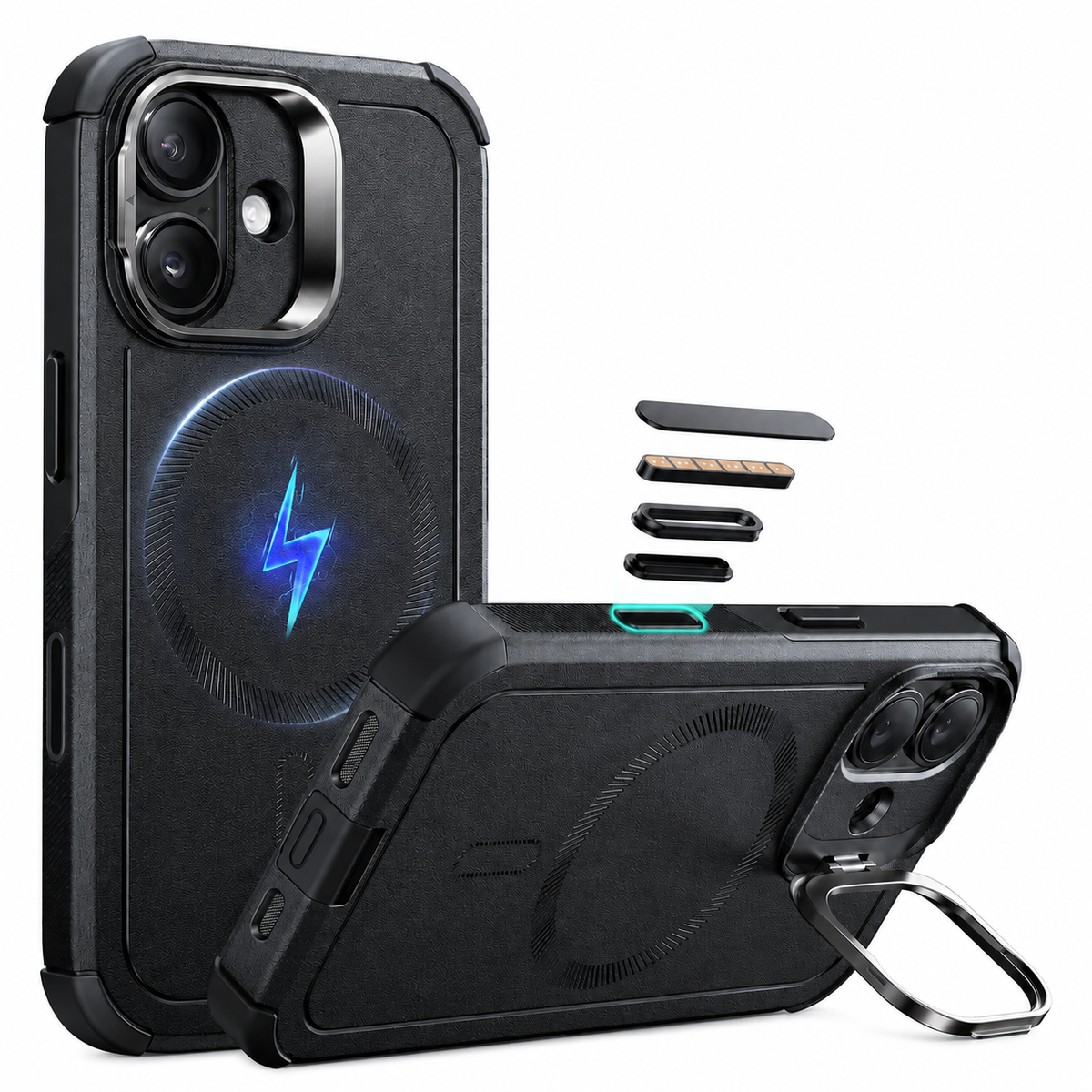 Premium iPhone Case ESR Magnetic Military Grade Stash Stand Shockproof PC TPU Anti Scratch Matte Non Slip MagSafe Protective Bumper Cover Case Design