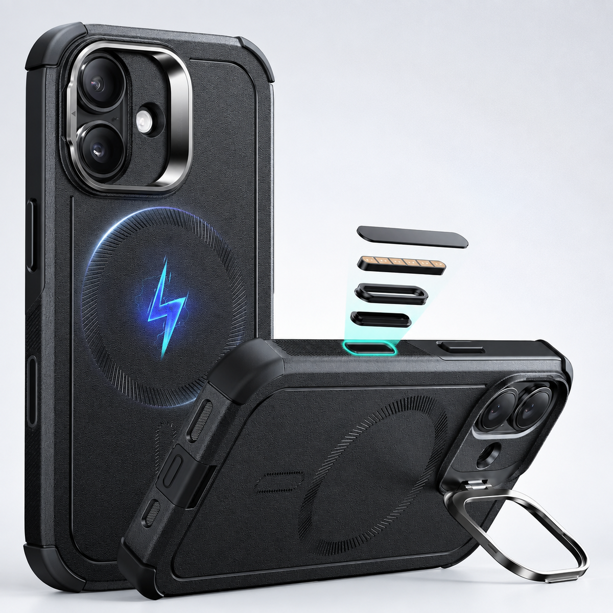 Premium iPhone Case ESR Magnetic Military Grade Stash Stand Shockproof PC TPU Anti Scratch Matte Non Slip MagSafe Protective Bumper Cover Case Design