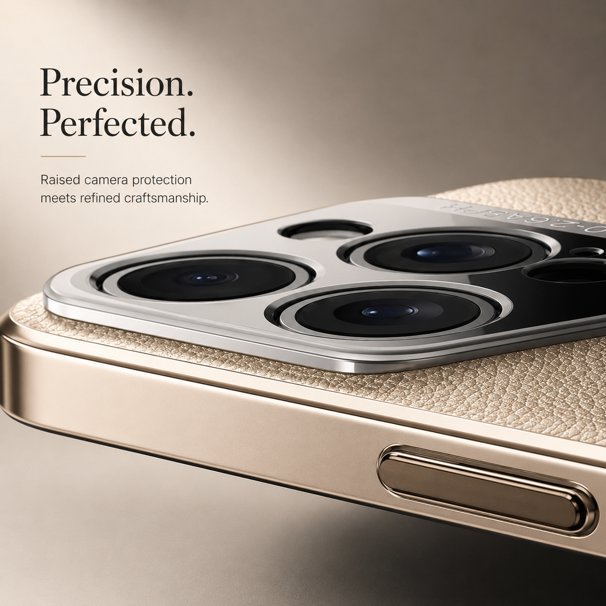 Premium iPhone Case Electroplated Genuine Leather Shockproof Protective Cover Hard Back Slim Design Camera Lens Protection Anti Slip Grip