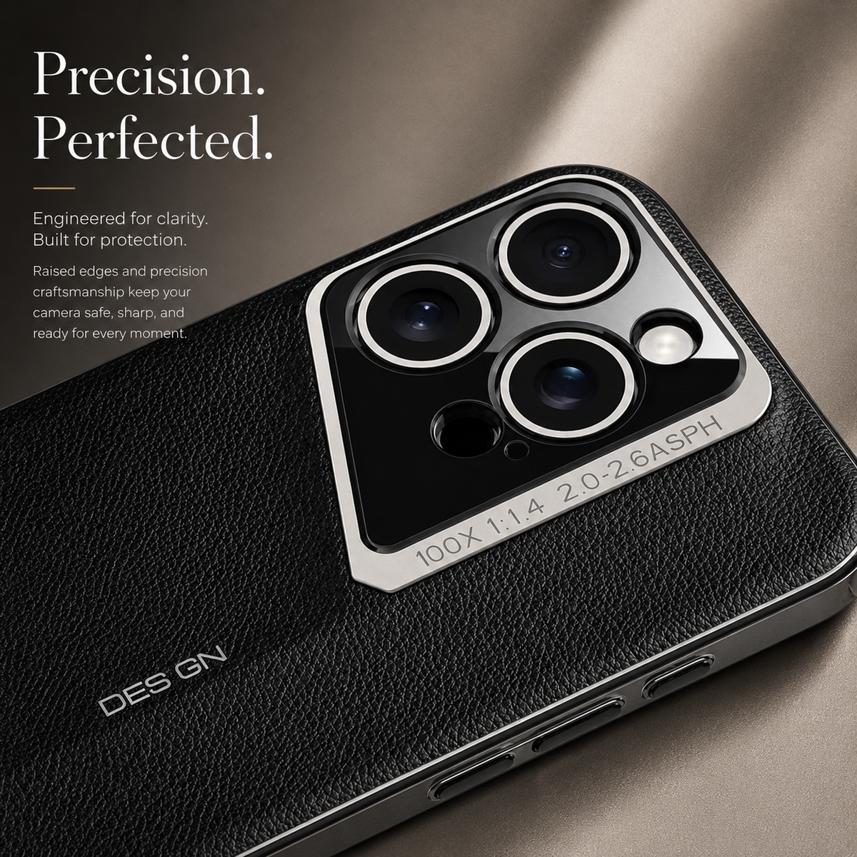 Premium iPhone Case Electroplated Genuine Leather Shockproof Protective Cover Hard Back Slim Design Camera Lens Protection Anti Slip Grip