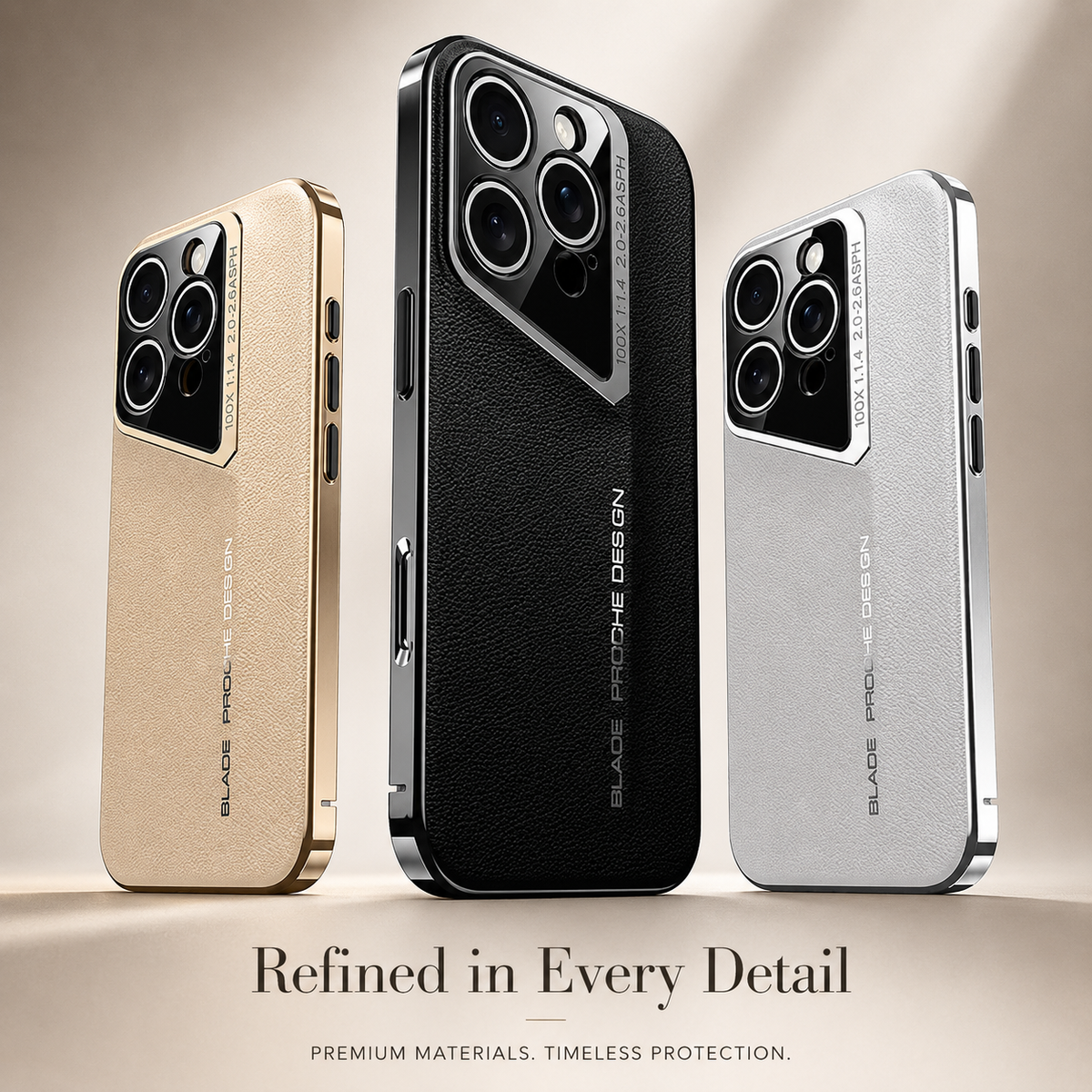 Premium iPhone Case Electroplated Genuine Leather Shockproof Protective Cover Hard Back Slim Design Camera Lens Protection Anti Slip Grip