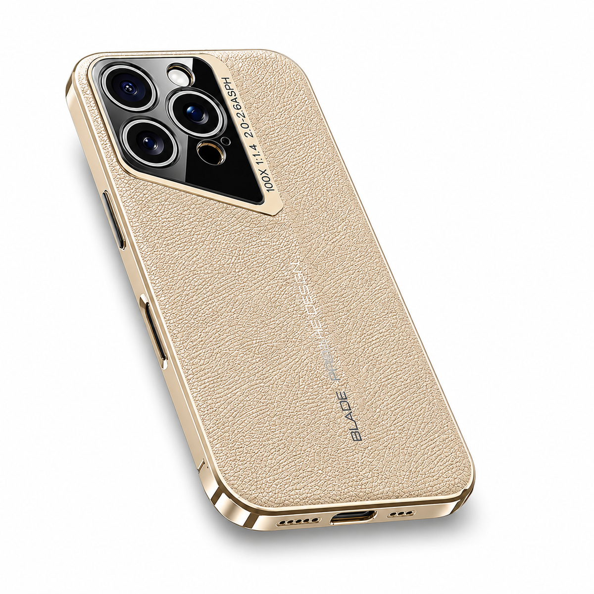 Premium iPhone Case Electroplated Genuine Leather Shockproof Protective Cover Hard Back Slim Design Camera Lens Protection Anti Slip Grip