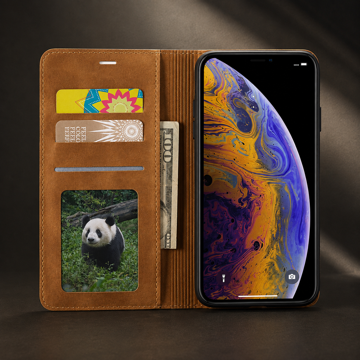 Premium iPhone Case Flip Wallet MagSafe Compatible Leather Card Holder Magnetic Closure Shockproof Protective Cover Camera Lens Protection Stand Function