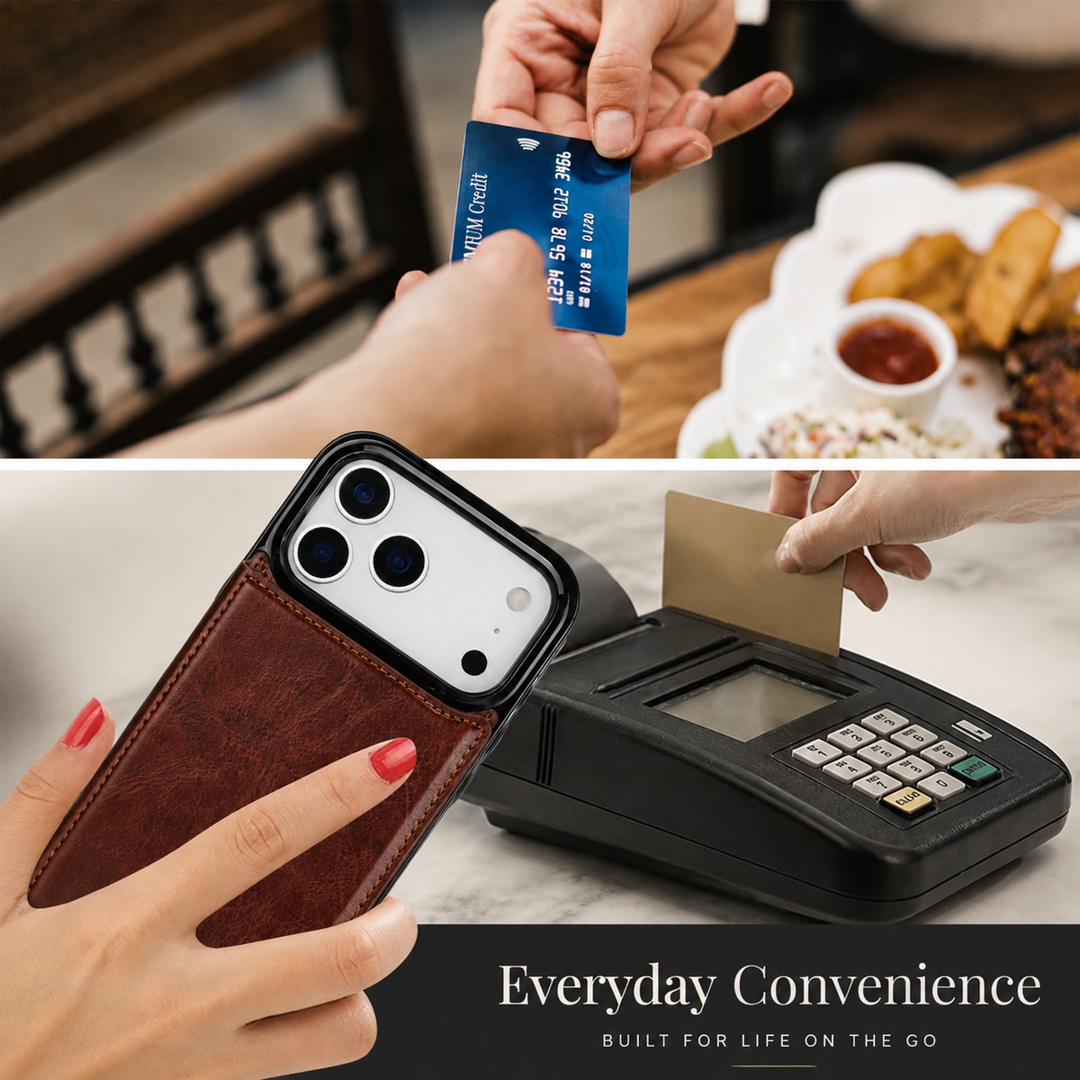 Premium iPhone Case Flip Wallet MagSafe Compatible Leather RFID Blocking Card Holder Magnetic Closure Shockproof Protective Cover Camera Lens Protection Stand Function