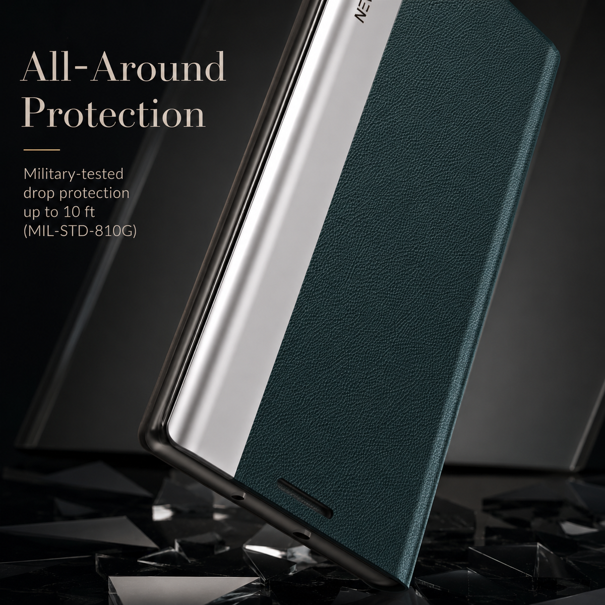 Premium iPhone Case Flip Wallet MagSafe Compatible Magnetic Shockproof Protective Cover Card Holder Stand Function Screen Protection Slim Design