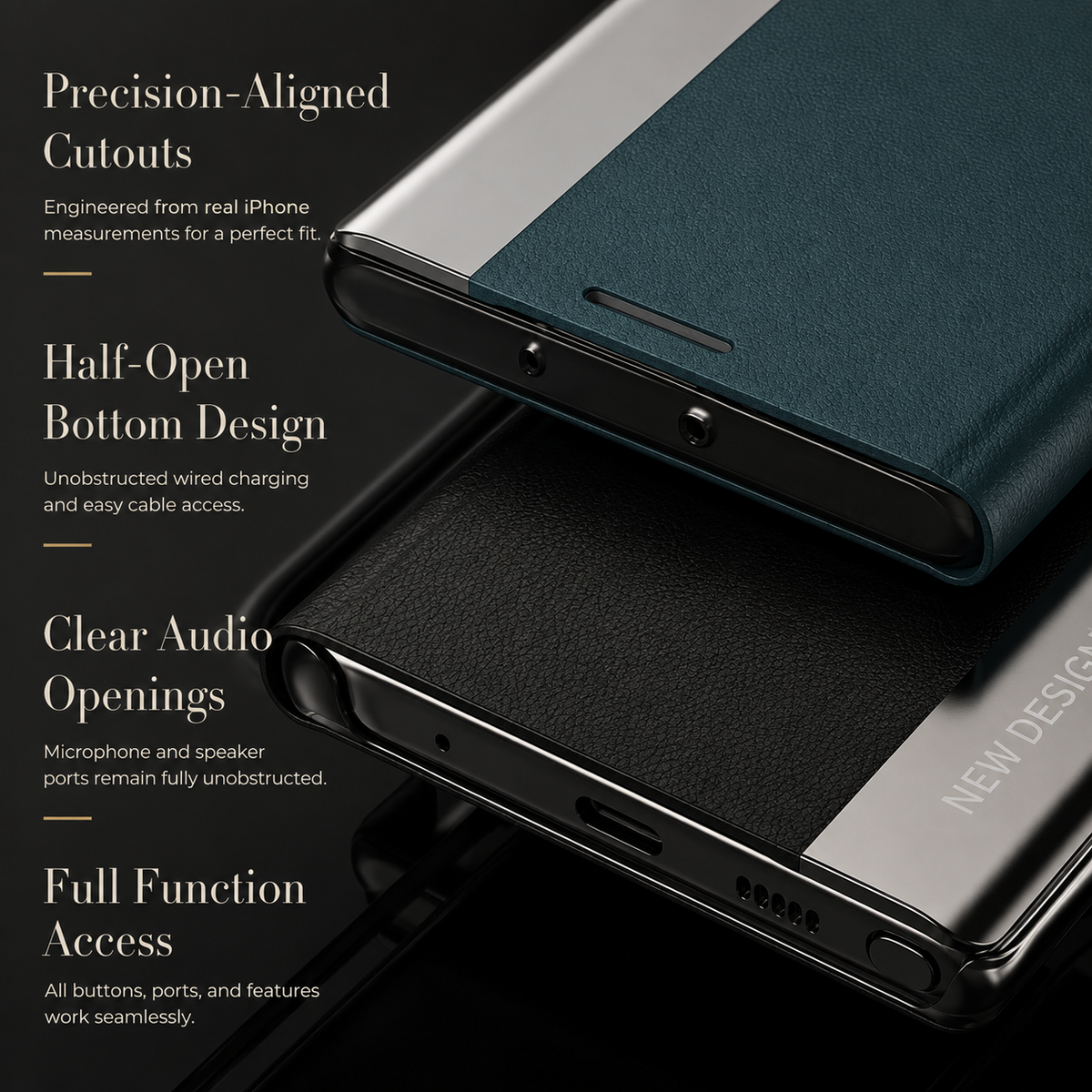 Premium iPhone Case Flip Wallet MagSafe Compatible Magnetic Shockproof Protective Cover Card Holder Stand Function Screen Protection Slim Design