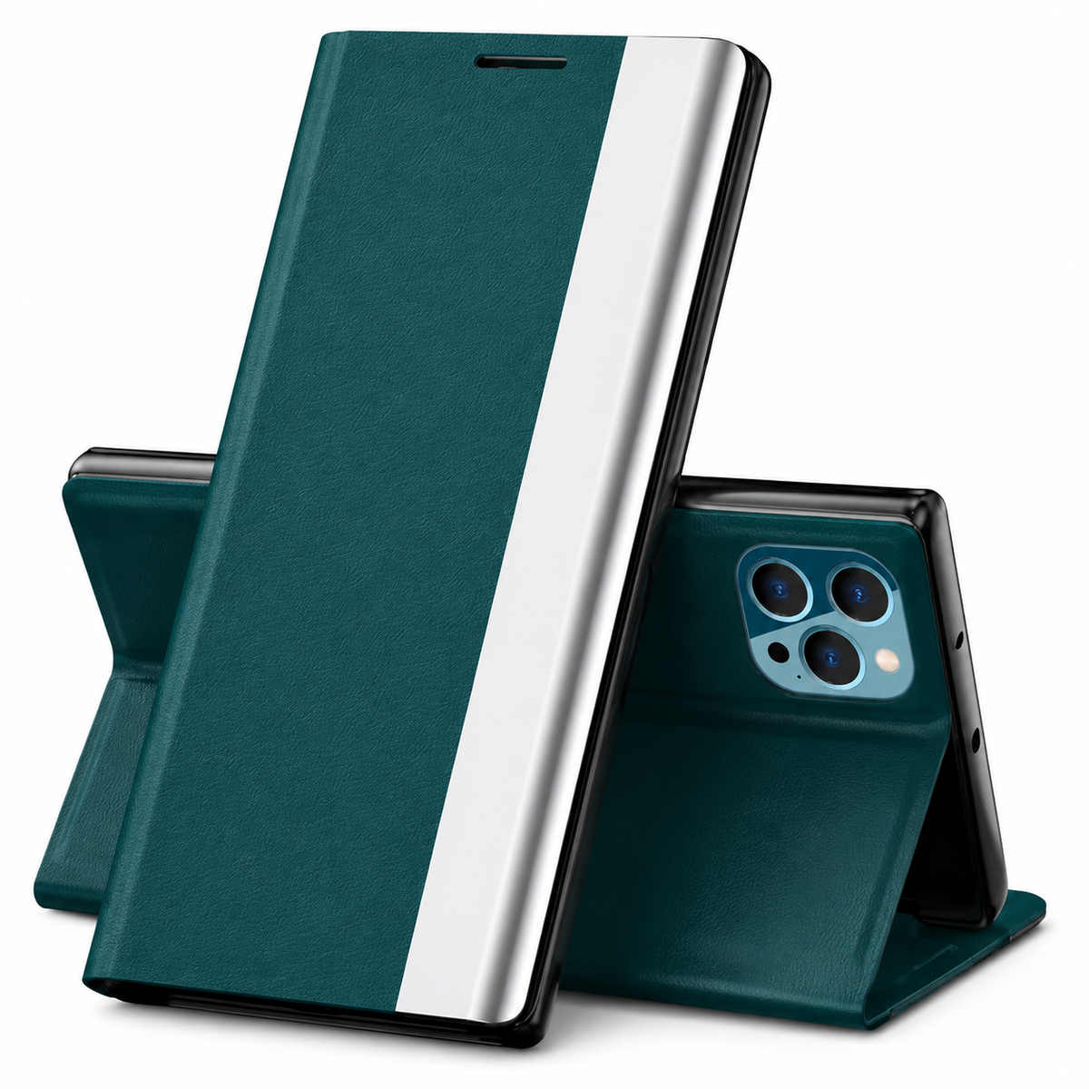 Premium iPhone Case Flip Wallet MagSafe Compatible Magnetic Shockproof Protective Cover Card Holder Stand Function Screen Protection Slim Design