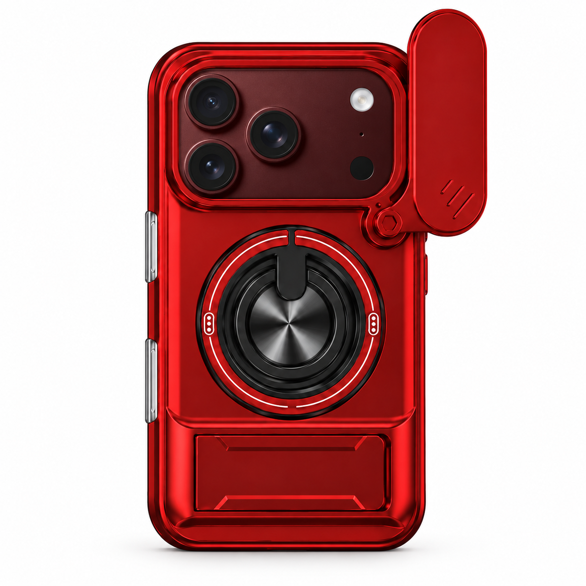 Premium iPhone Case Foldable Armor Slide Camera Lens Protector Magnetic Car Holder Ring Stand Shockproof PC TPU Tough Protective Cover Case Design