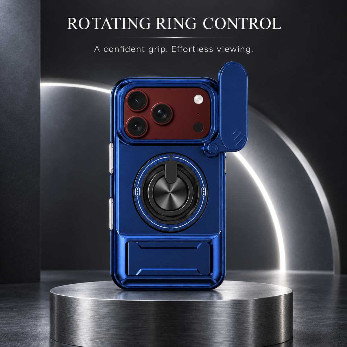 Premium iPhone Case Foldable Armor Slide Camera Lens Protector Magnetic Car Holder Ring Stand Shockproof PC TPU Tough Protective Cover Case Design