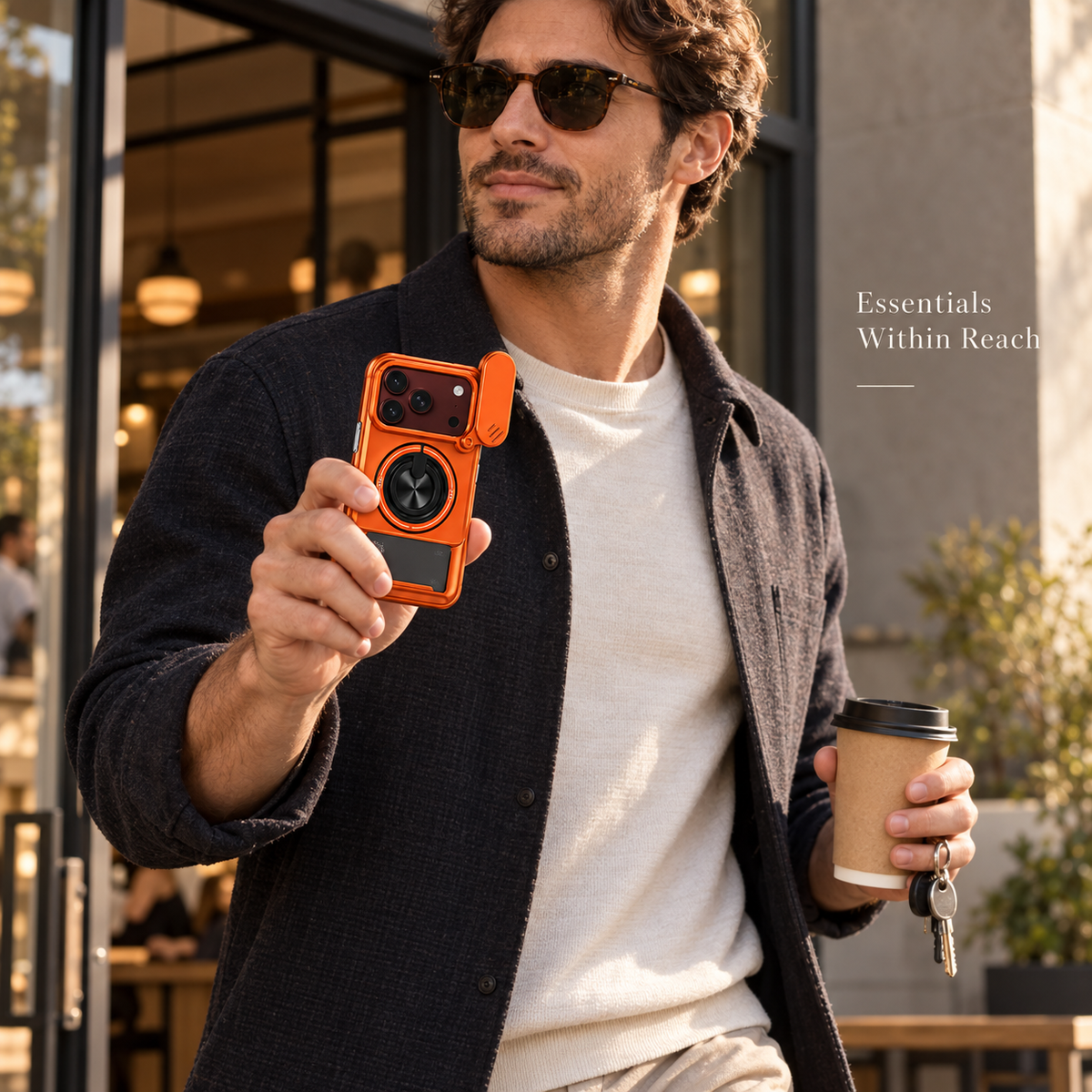 Premium iPhone Case Foldable Armor Slide Camera Lens Protector Magnetic Car Holder Ring Stand Shockproof PC TPU Tough Protective Cover Case Design