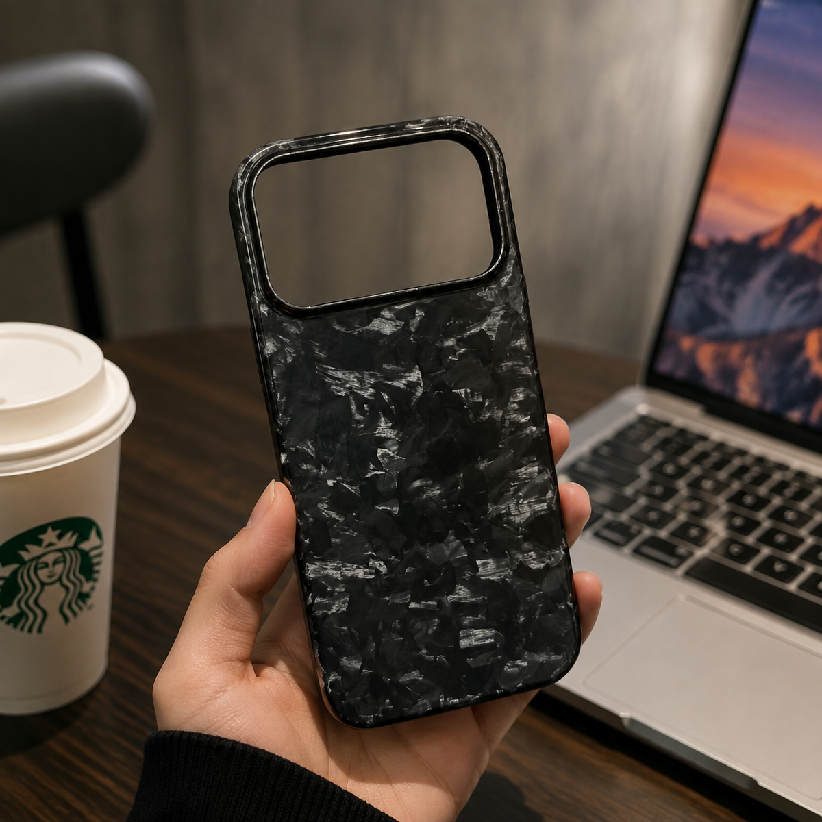 Premium iPhone Case Forged Carbon Fiber Ultra Thin Lightweight Protective Cover Anti Fingerprint Anti Scratch Non Slip Slim Matte Glossy Tough Hard Shell