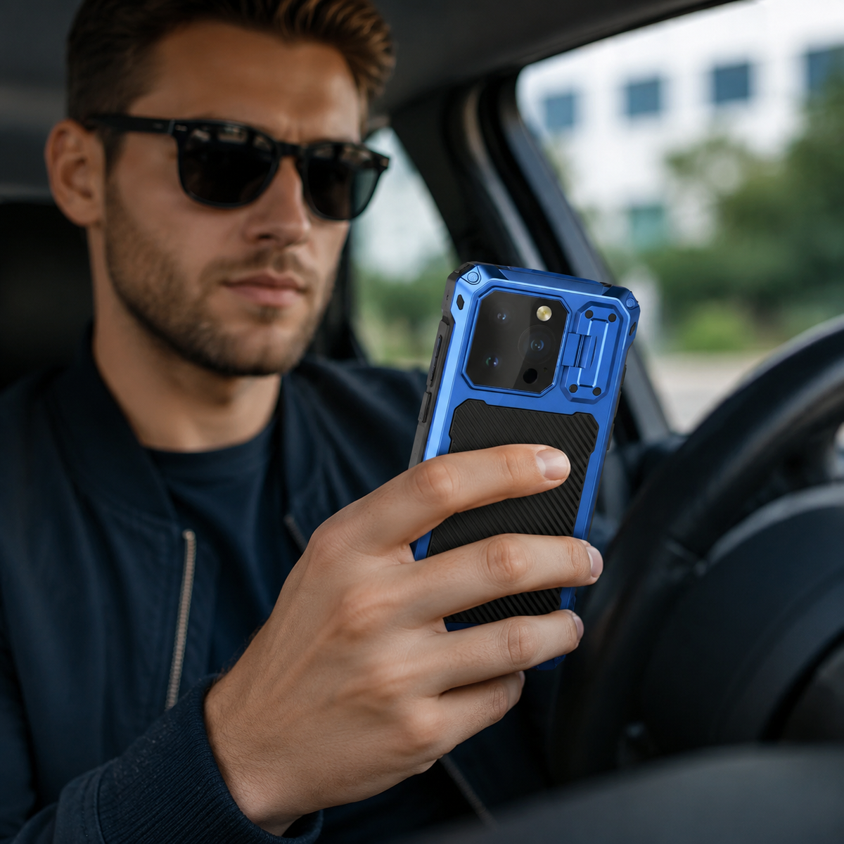 Premium iPhone Case Full Body Rugged Shockproof Protective Cover Screen Protector Sliding Camera Guard Kickstand Anti Slip Heavy Duty Reinforced Armor